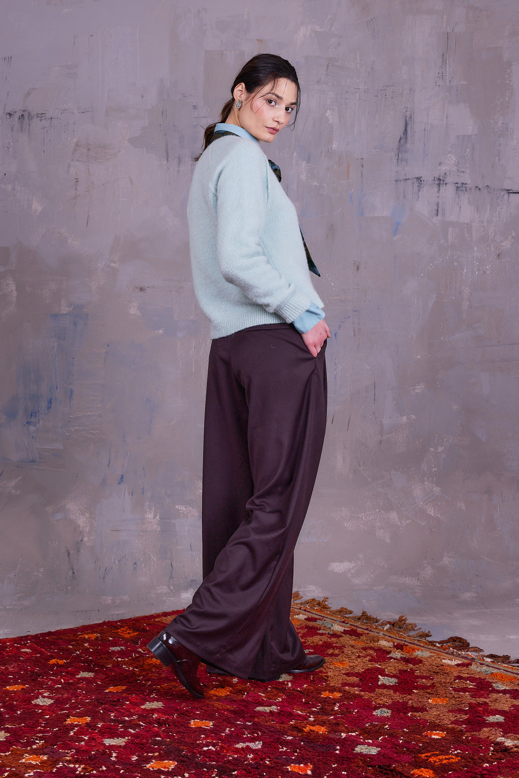 Gilke trui in light aqua