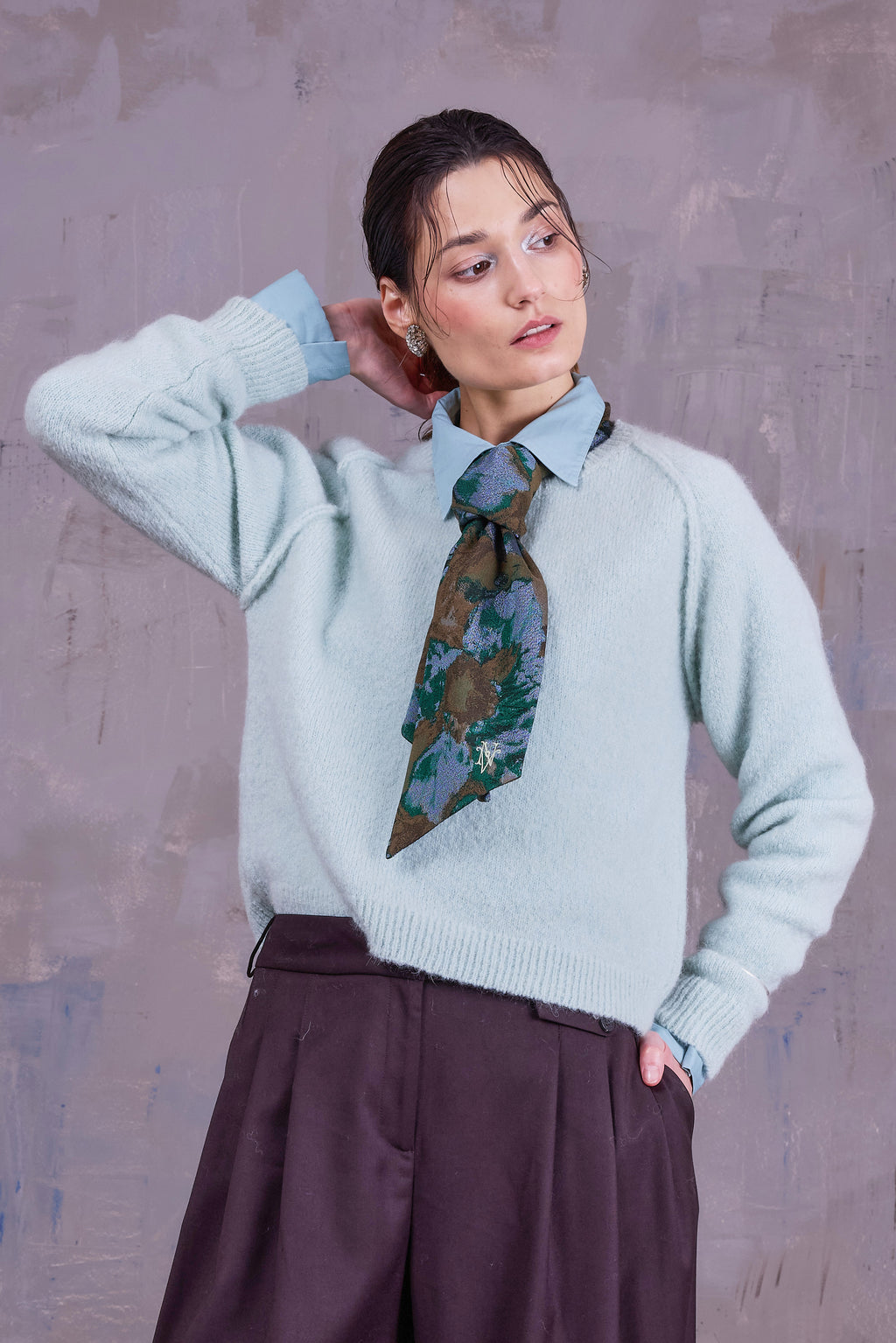 Gilke trui in light aqua