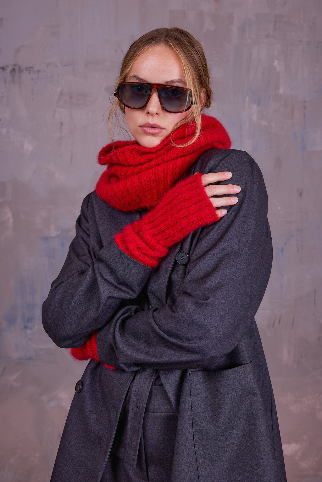Gisella red tube scarf