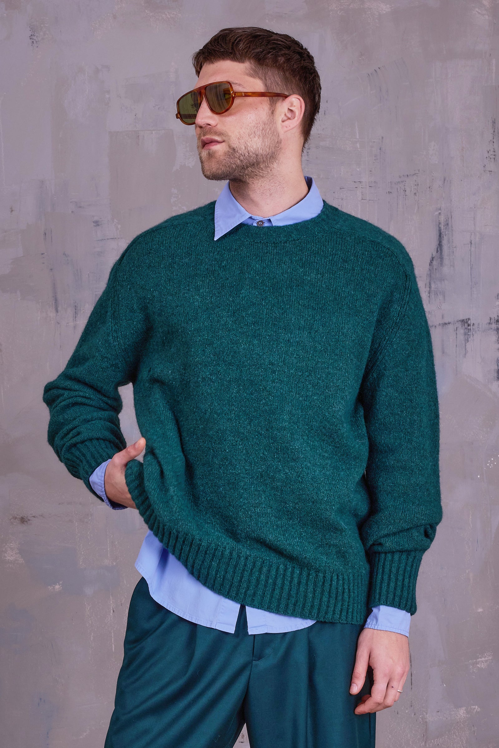 Geena knitted sweater in forest