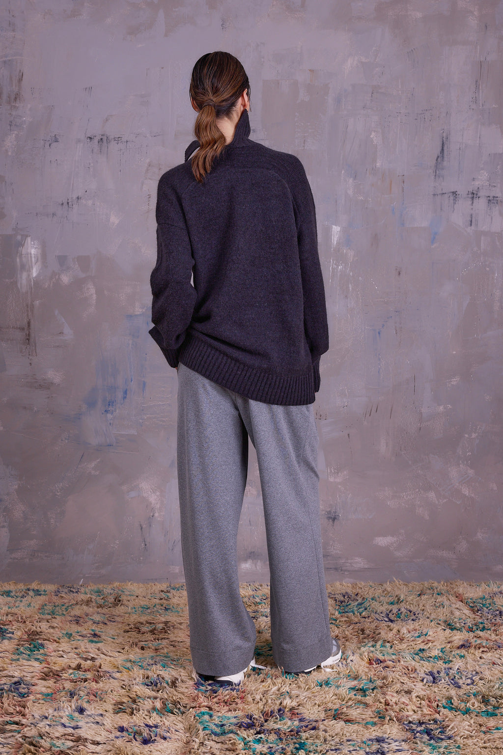 Genade zwarte rolkraagtrui