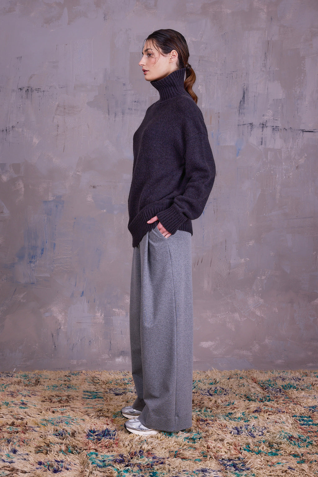 Genade zwarte rolkraagtrui