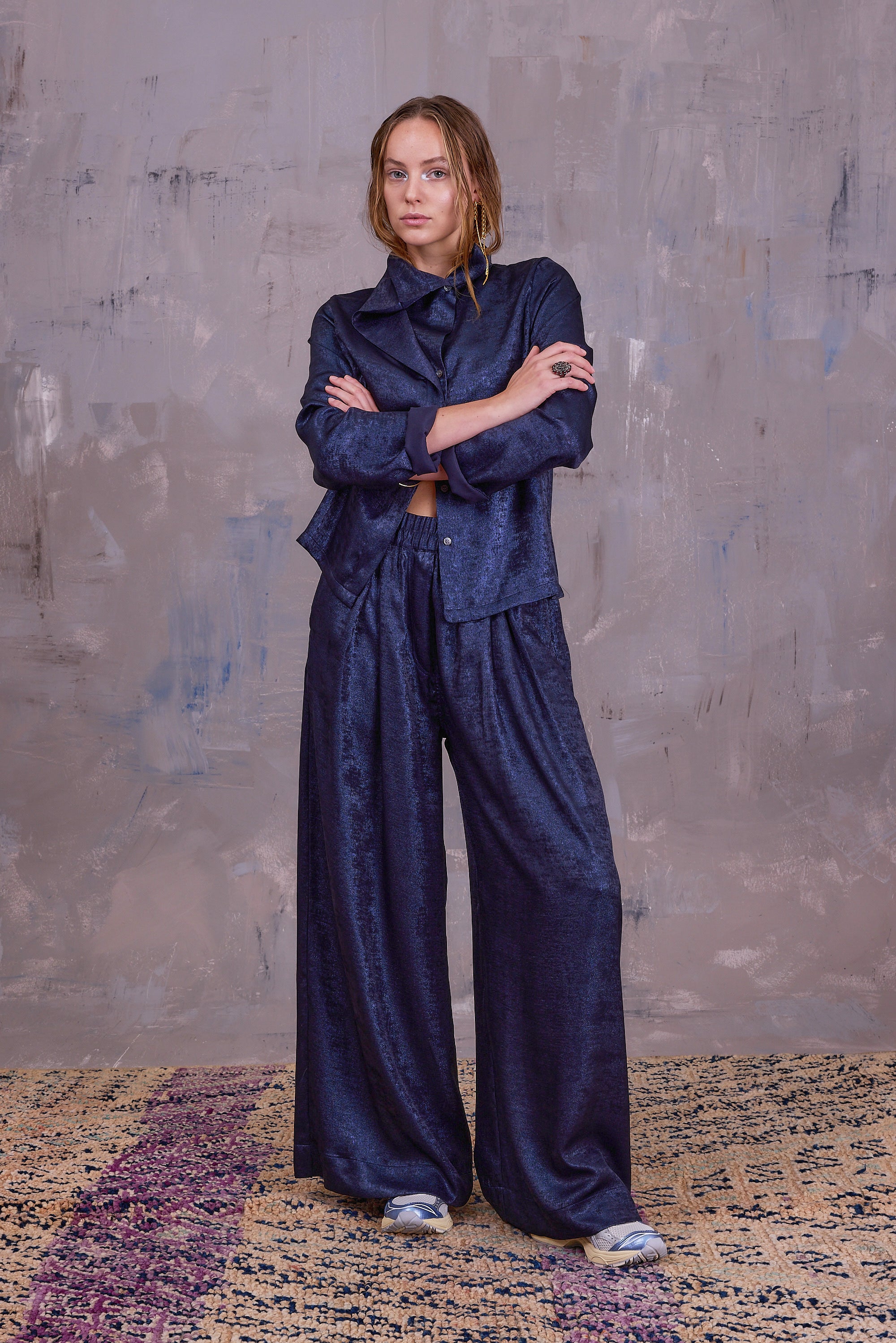 Freddy broek in shiny sapphire