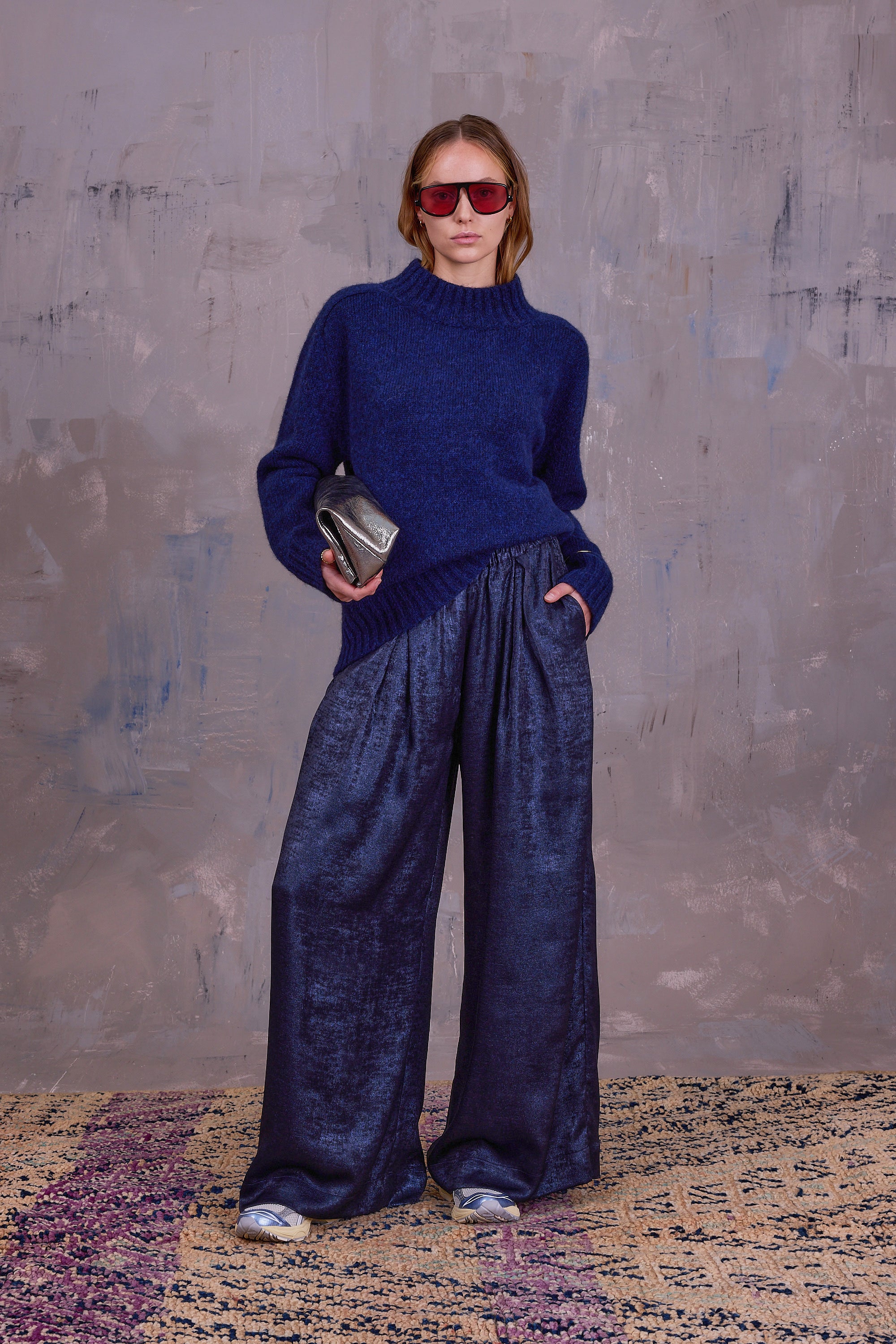 Freddy broek in shiny sapphire