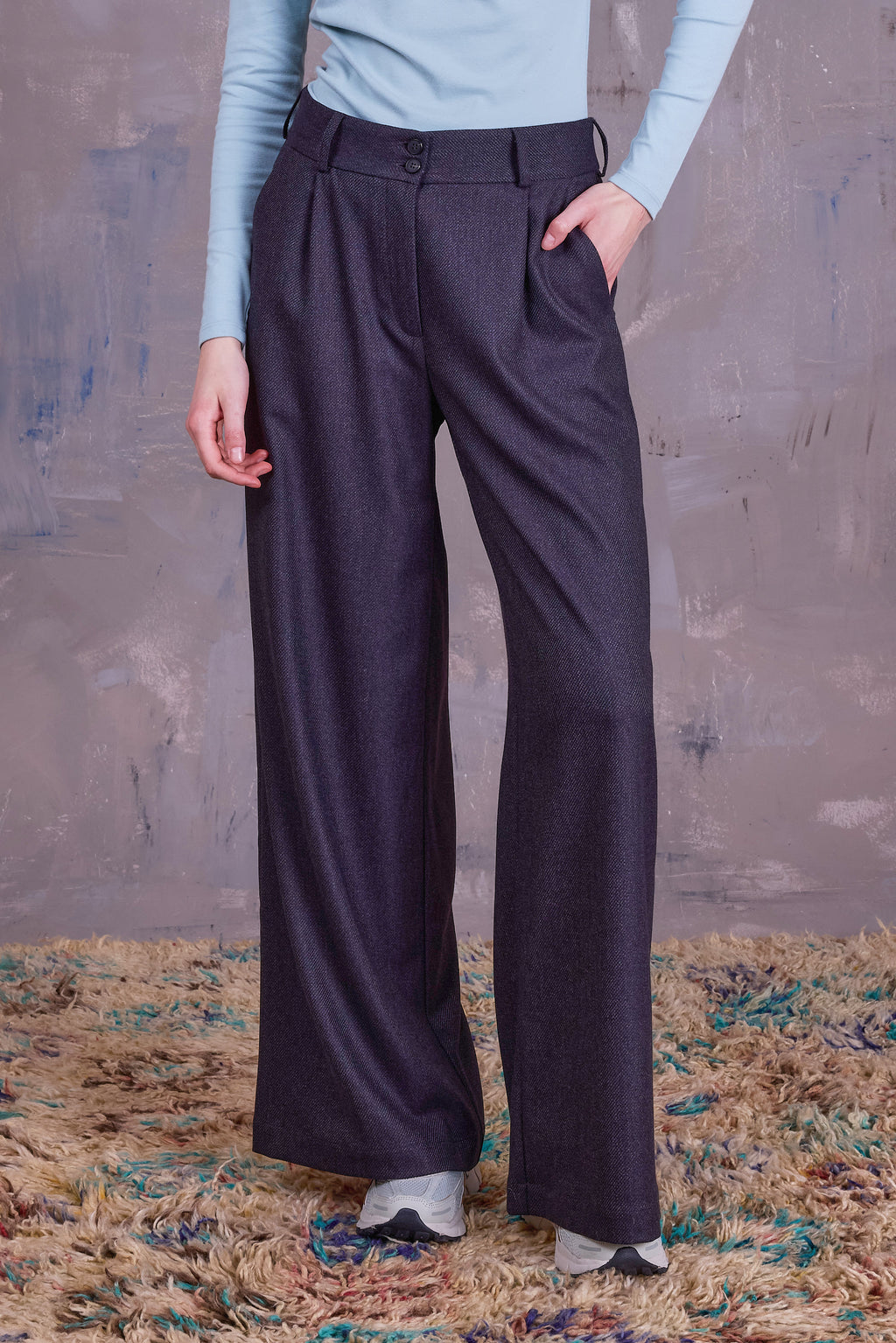 Edward broek in dark blue blend