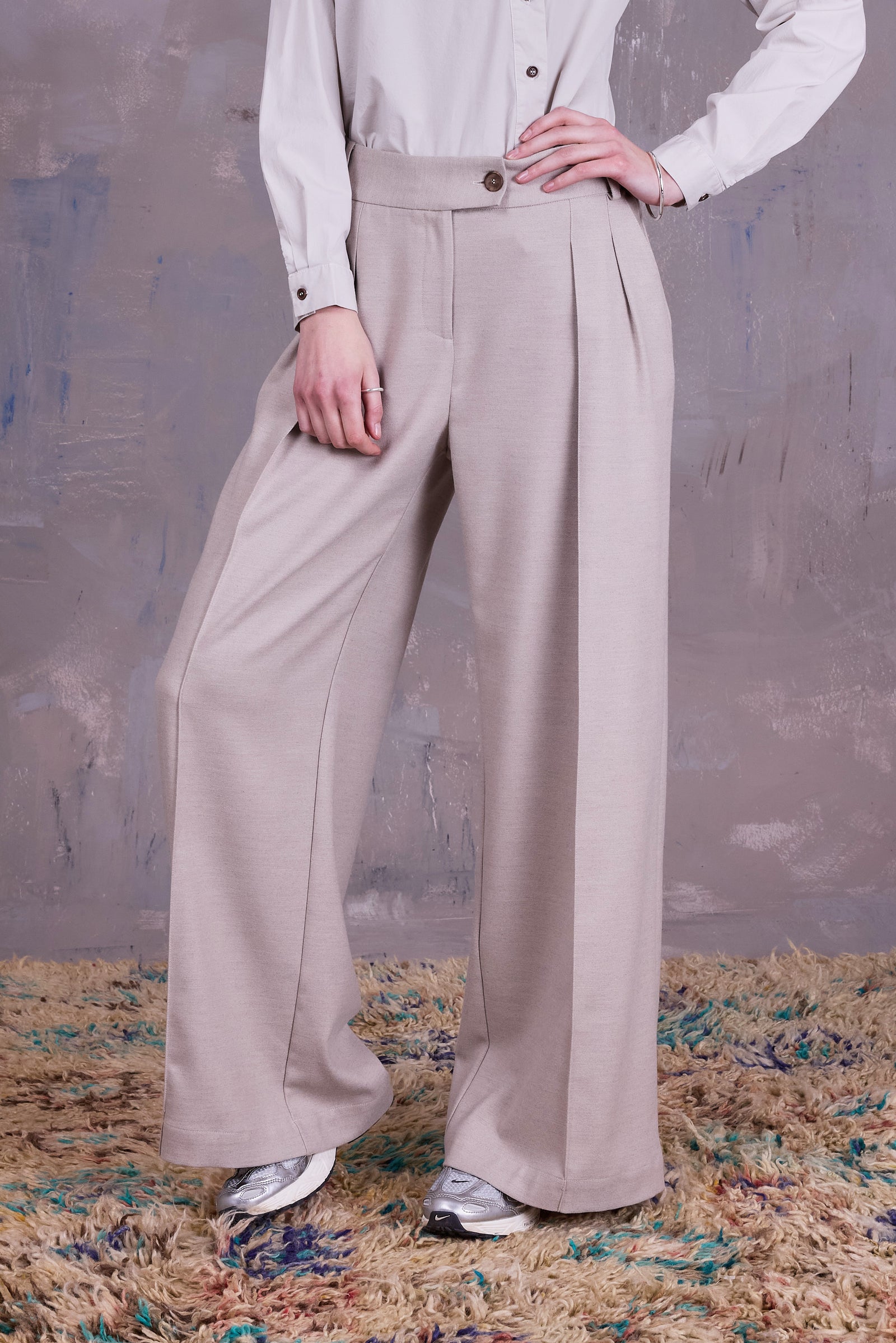 Cezar trousers in light grey blend