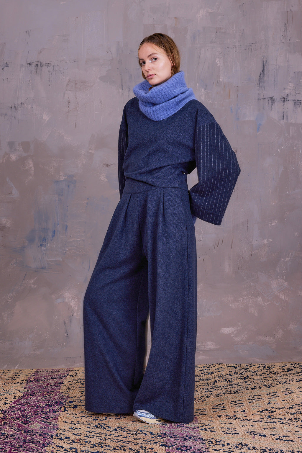 Egbert broek in blue mix