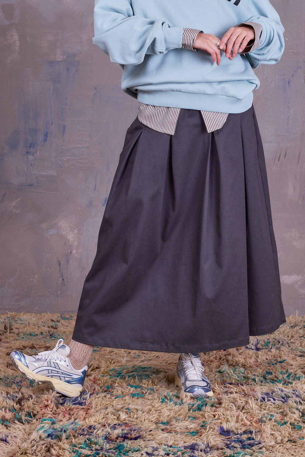 Fieke rok in charcoal