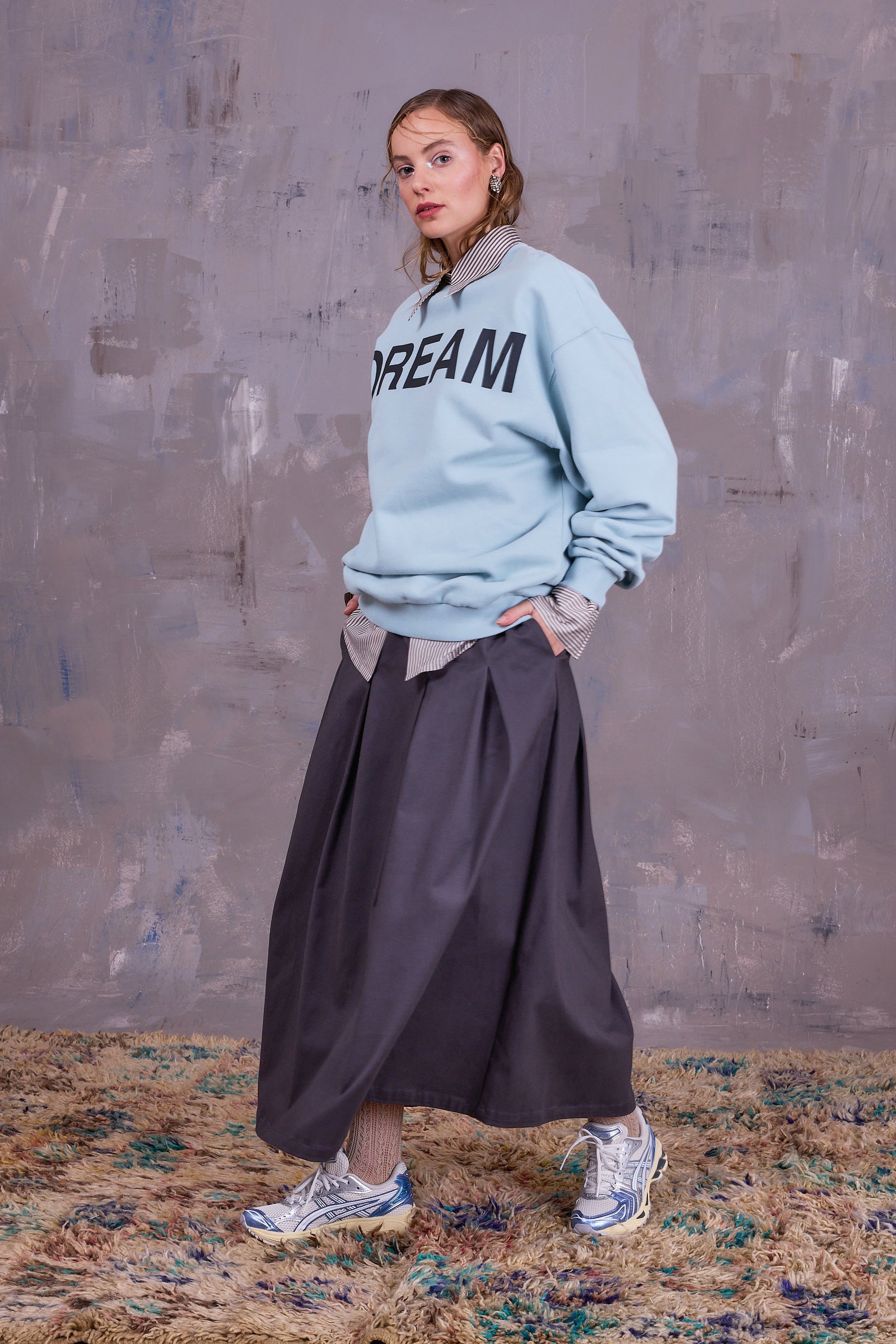 Fieke rok in charcoal