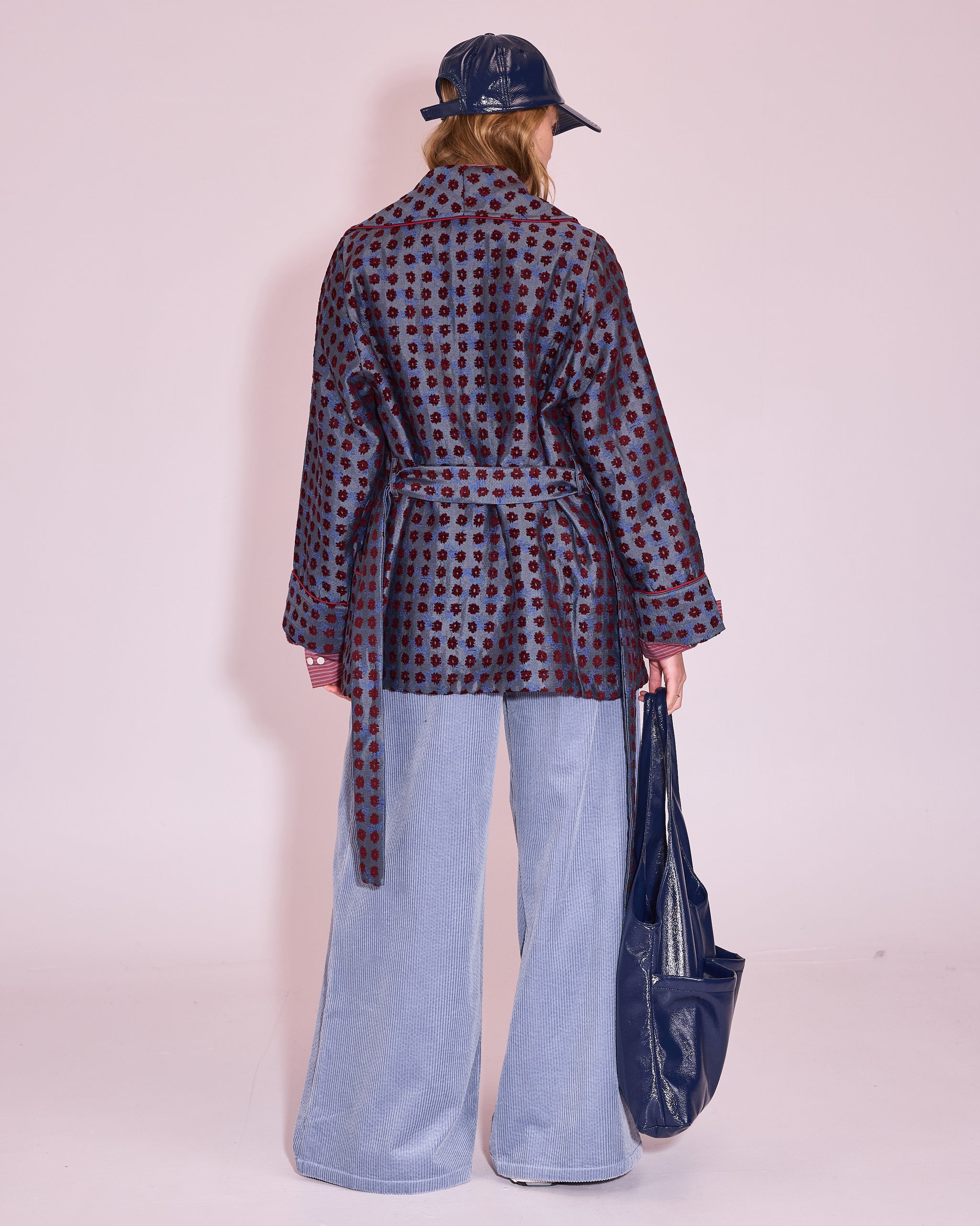 Jo pet in Academy Blue faux leather