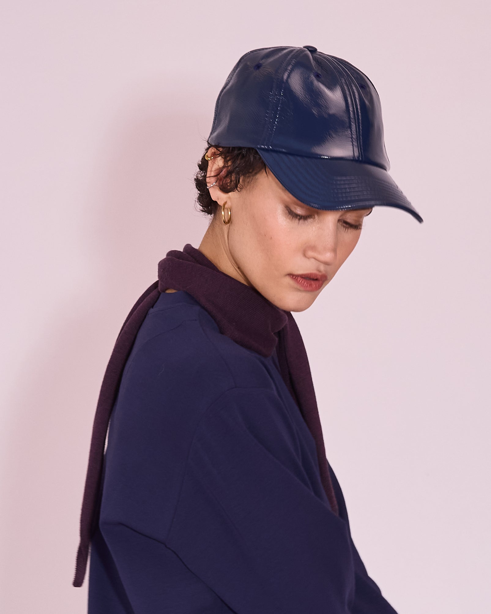 Jo pet in Academy Blue faux leather