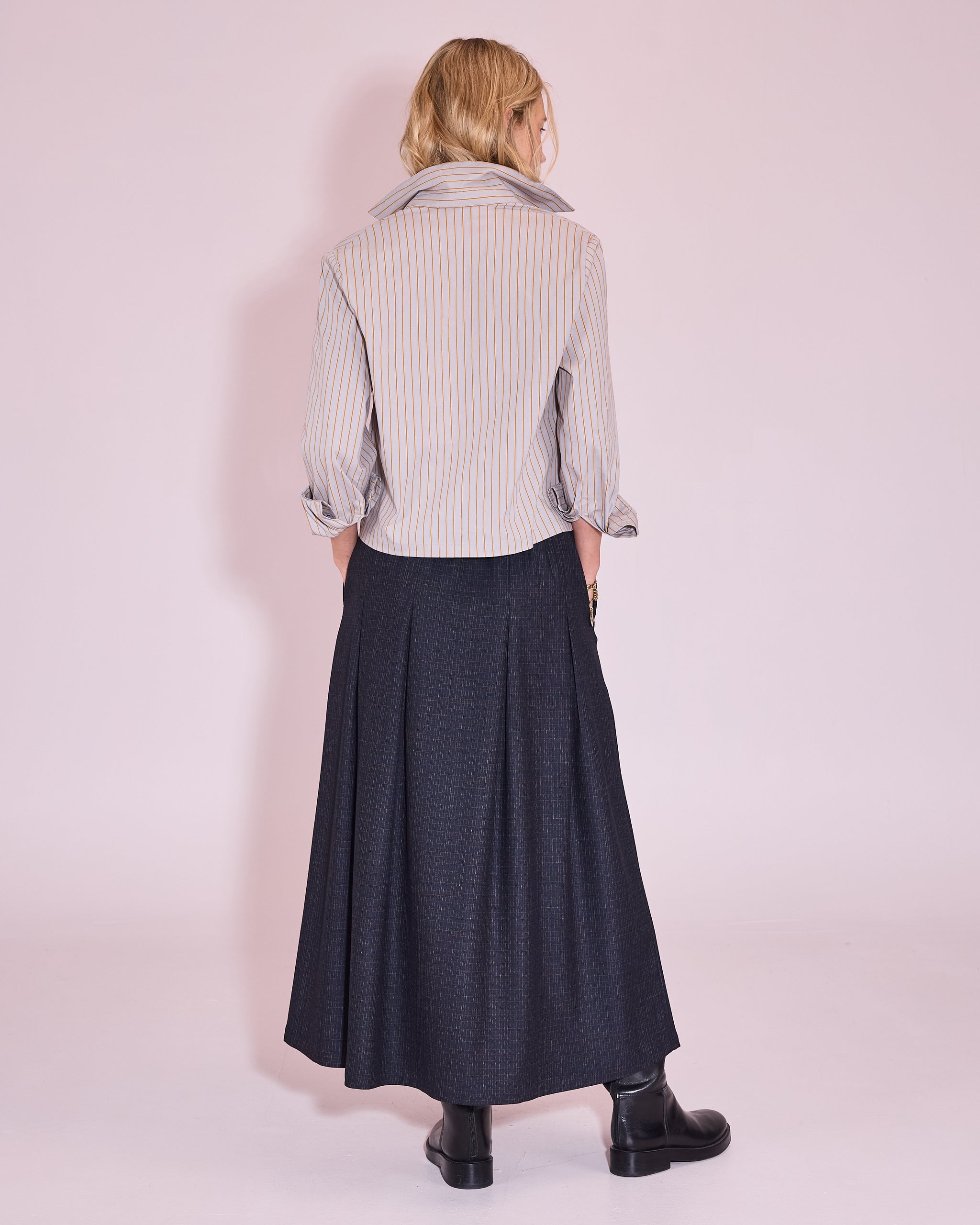 Julla blouse in harbor mist / mustard
