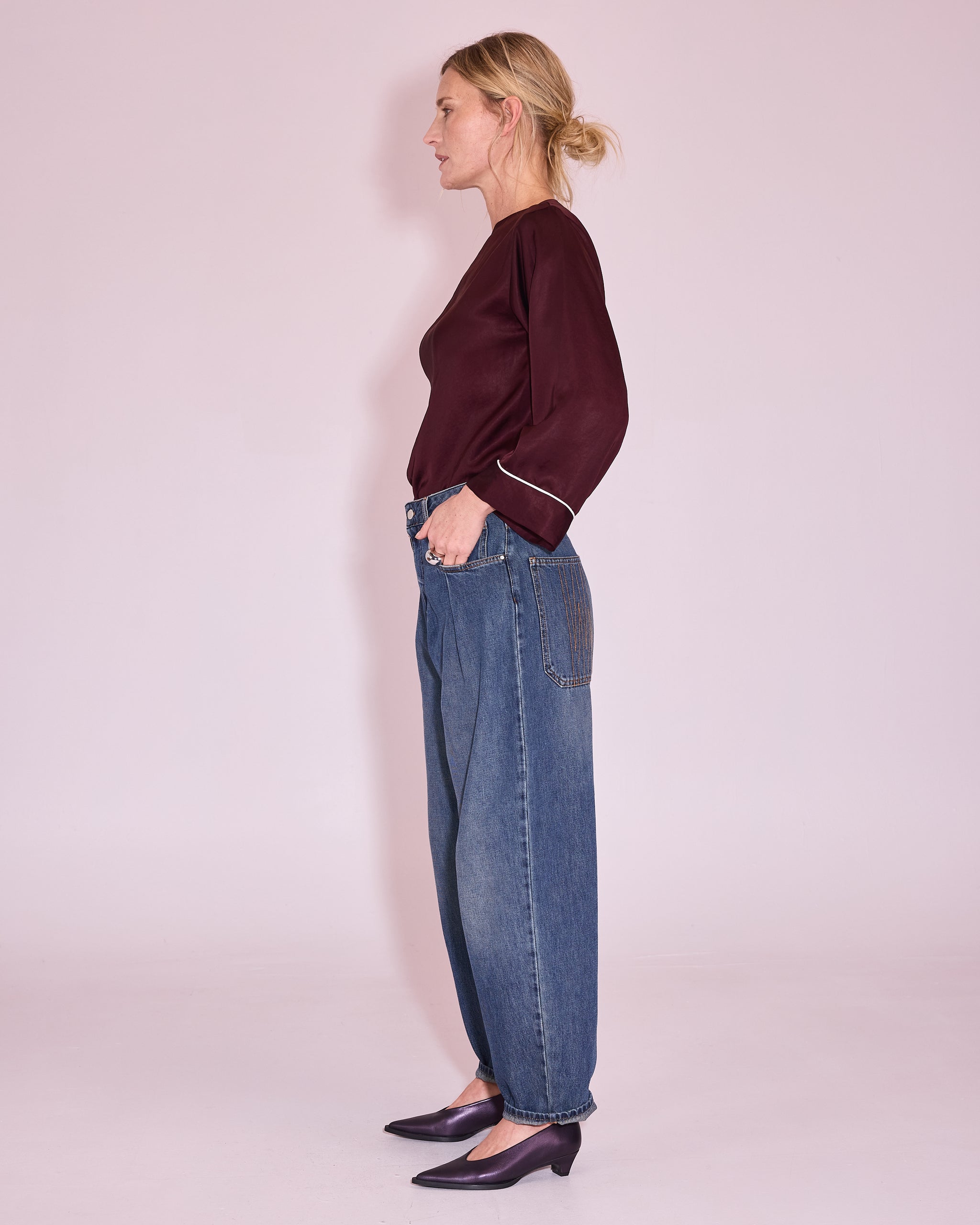 Jane blouse in burgundy