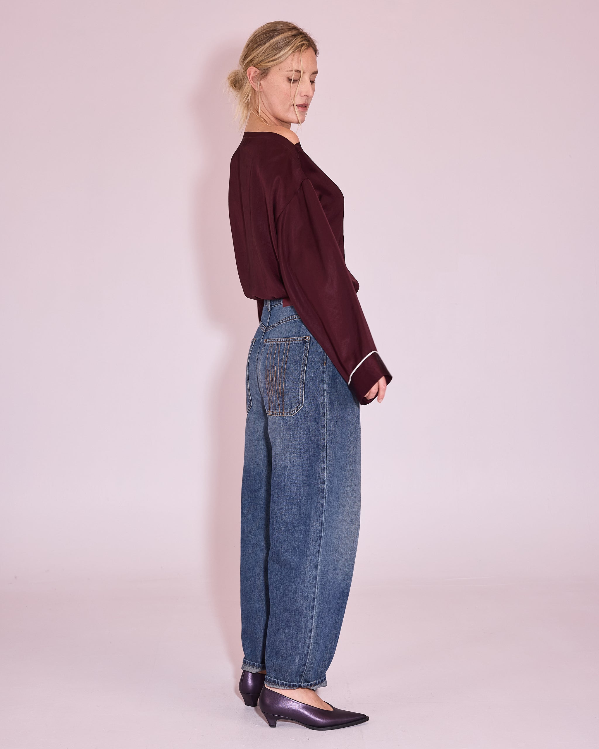 Jane blouse in burgundy