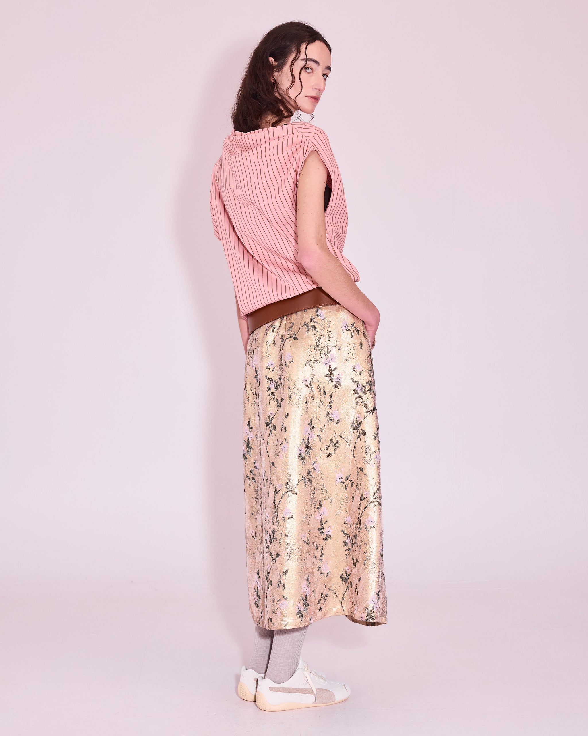 Feline top in rosewood / blue