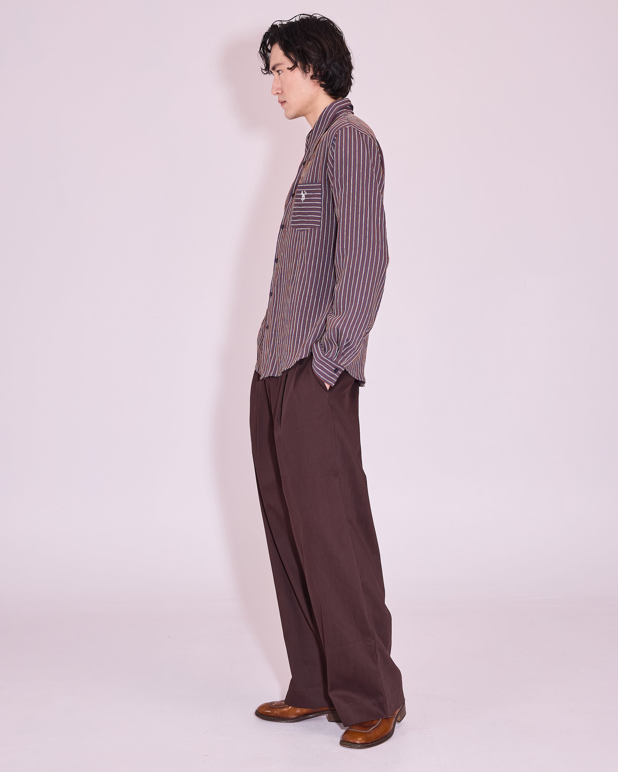 Godfried shirt in brown / blue / white