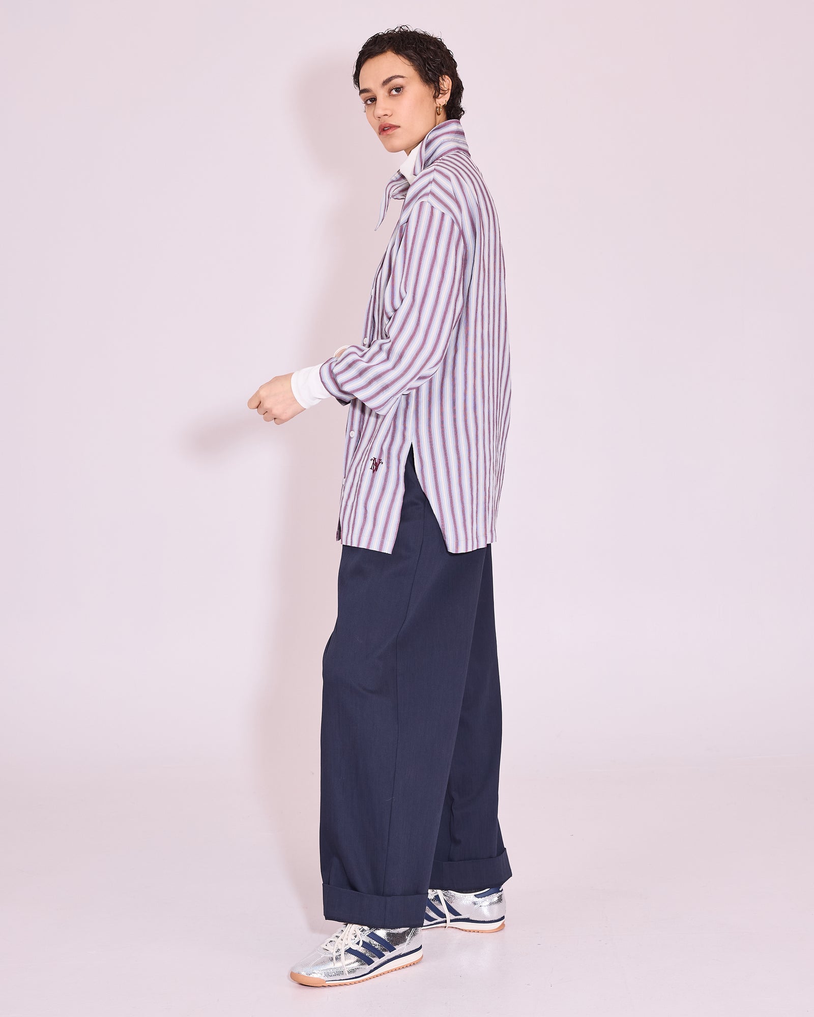 Jeanne hemd in burgundy / white / blue