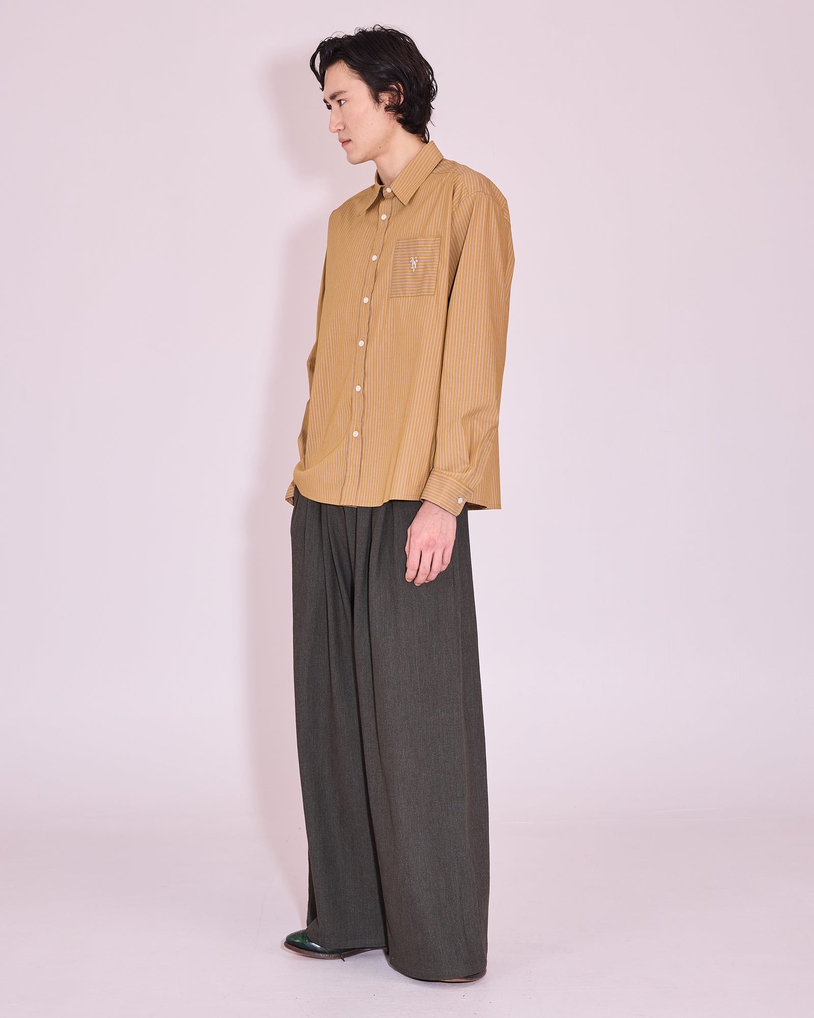 Gelesto hemd in mustard gold / blue