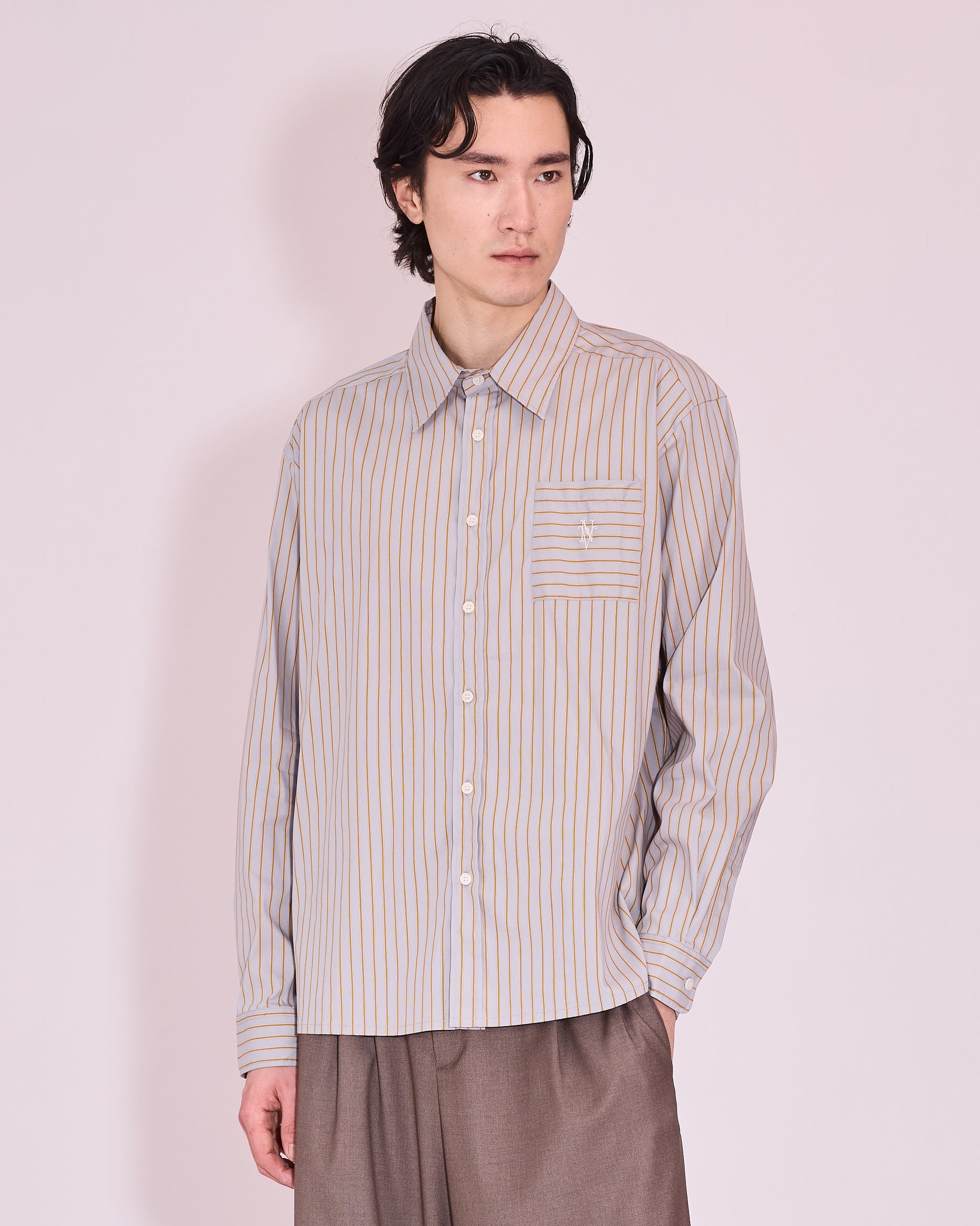 Gelesto hemd in harbor mist / mustard