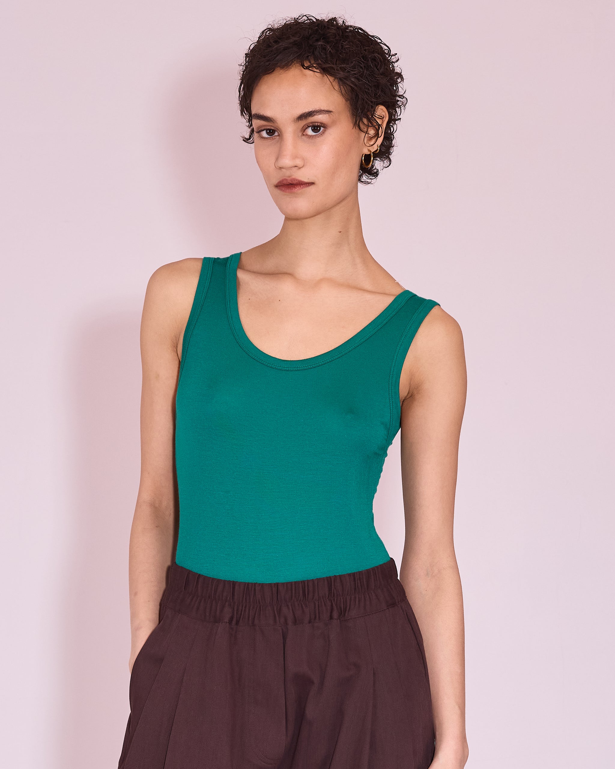 Huma top in evergreen