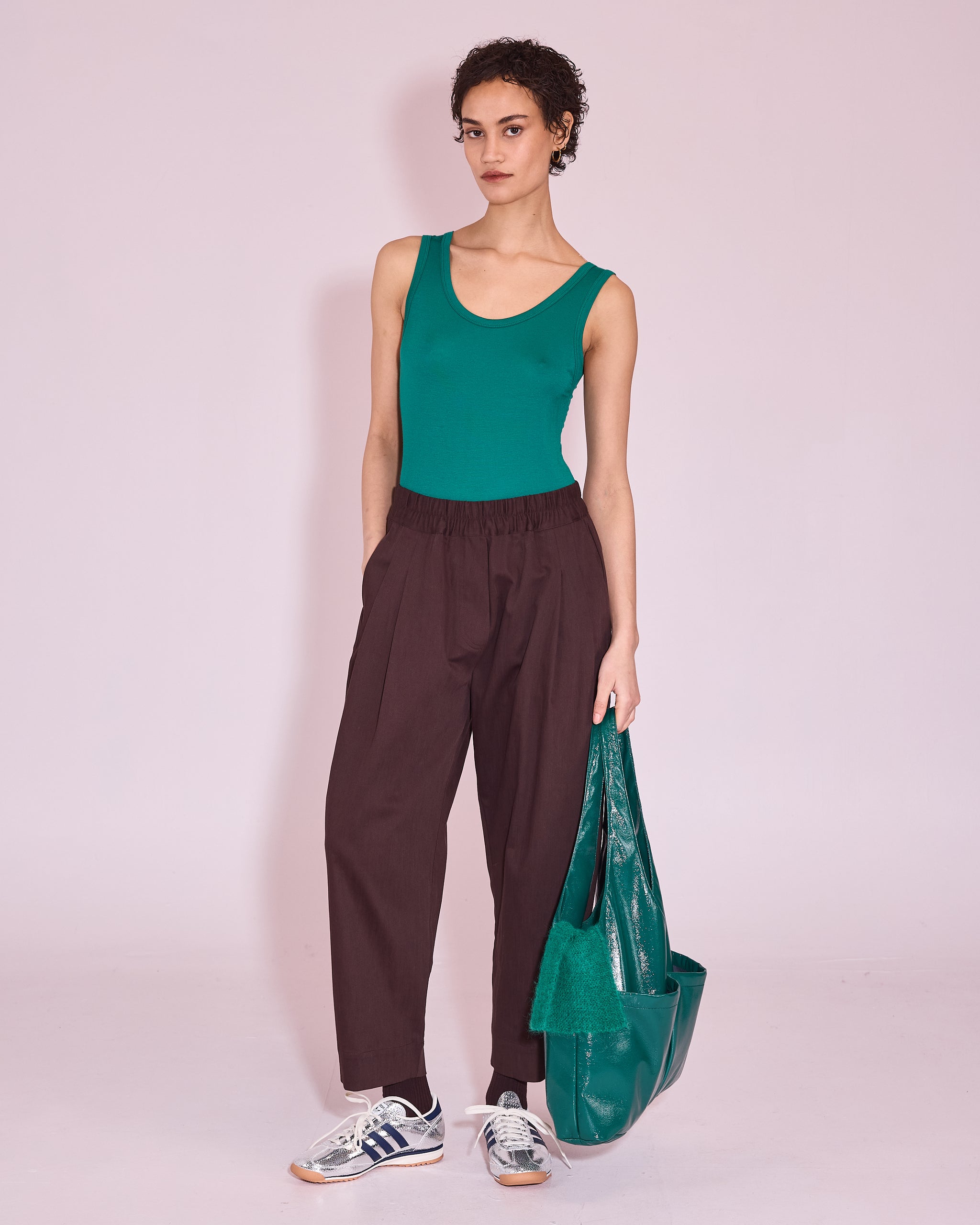 Huma top in evergreen