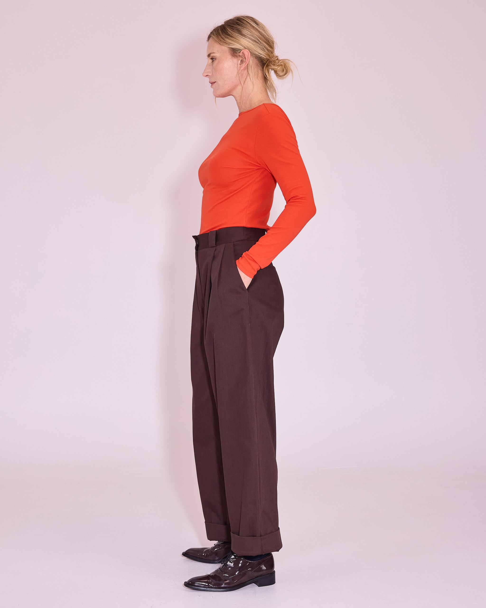 Josette T-shirt in mandarin red