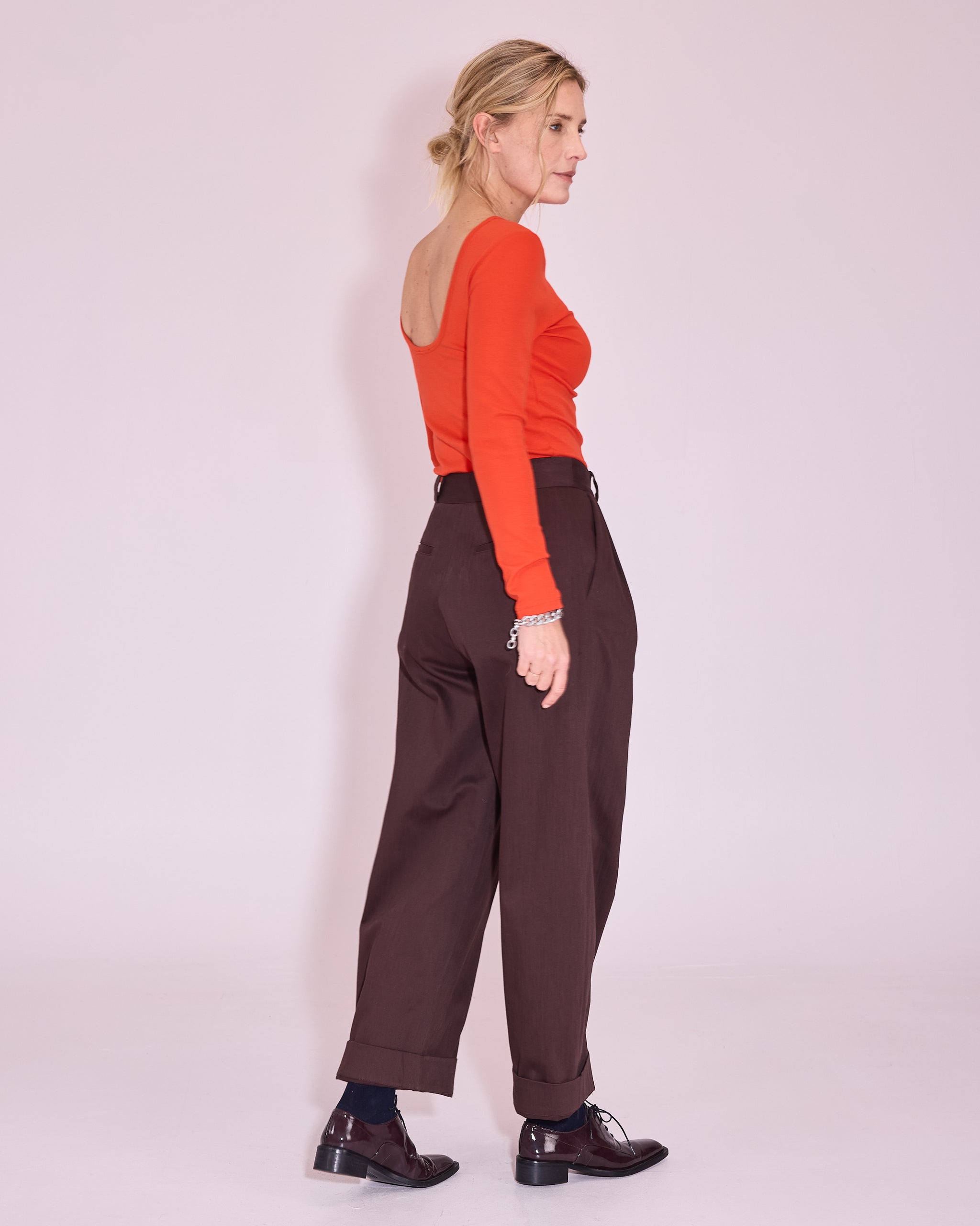 Josette T-shirt in mandarin red