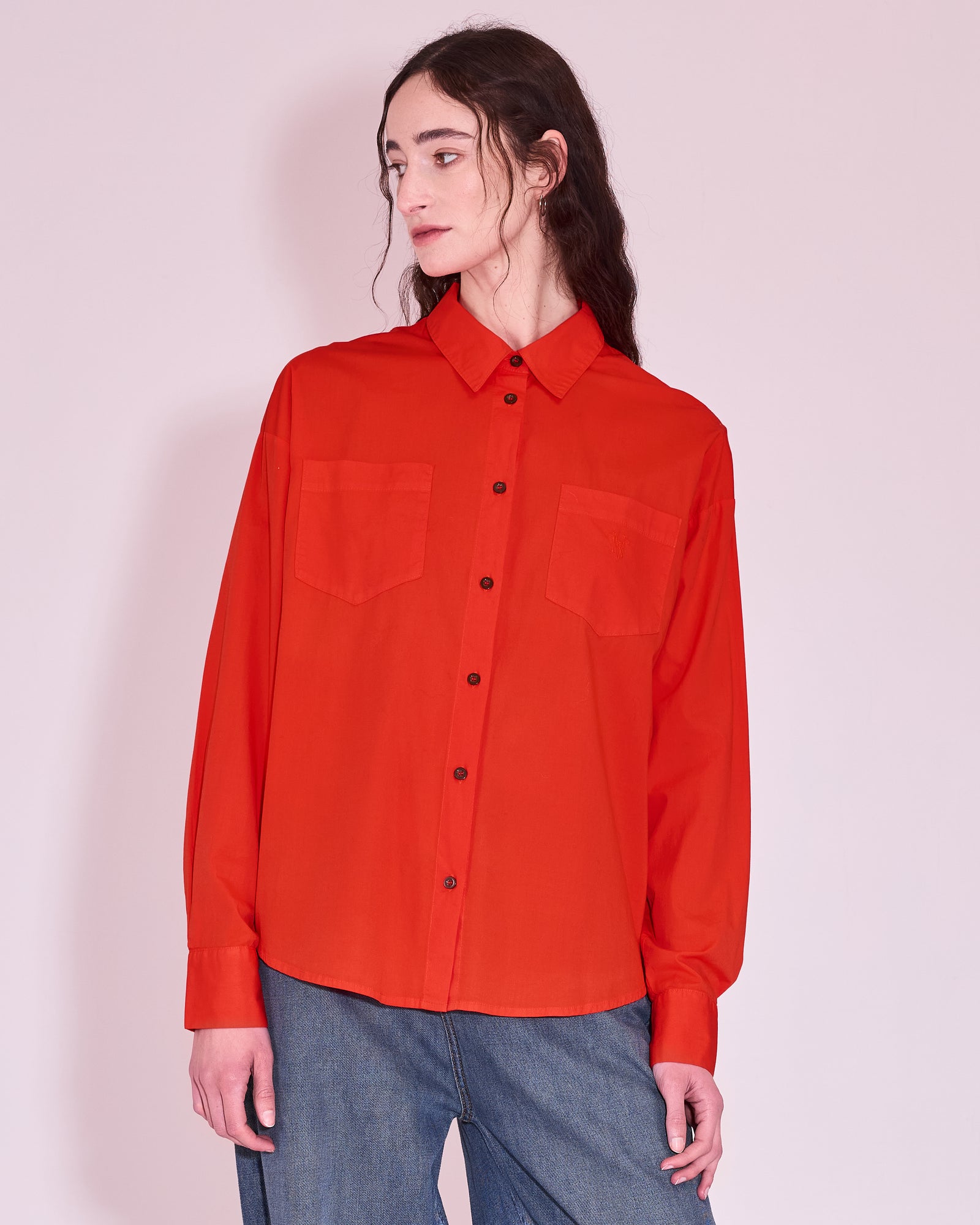 Gabri shirt in mandarin red