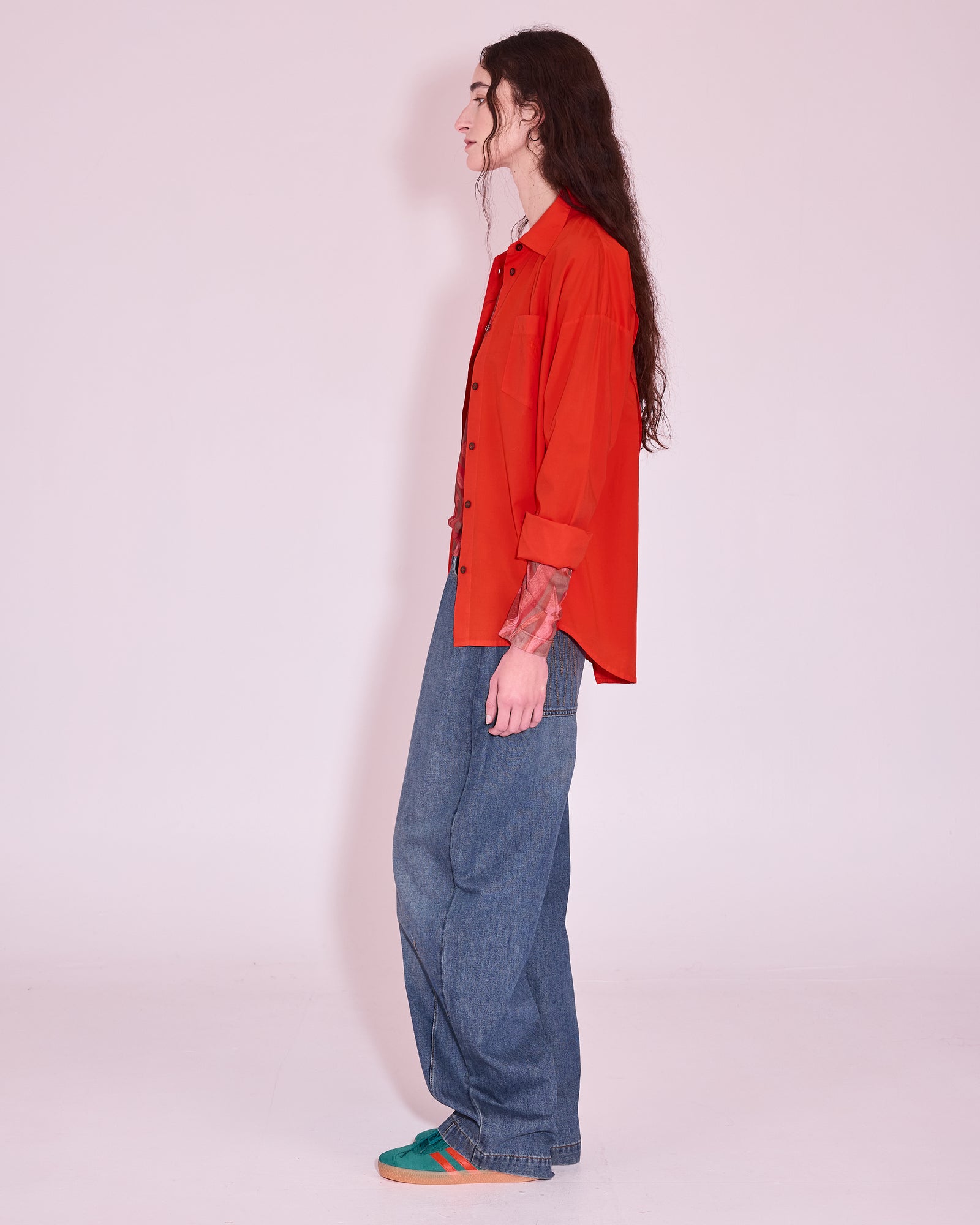 Gabri shirt in mandarin red