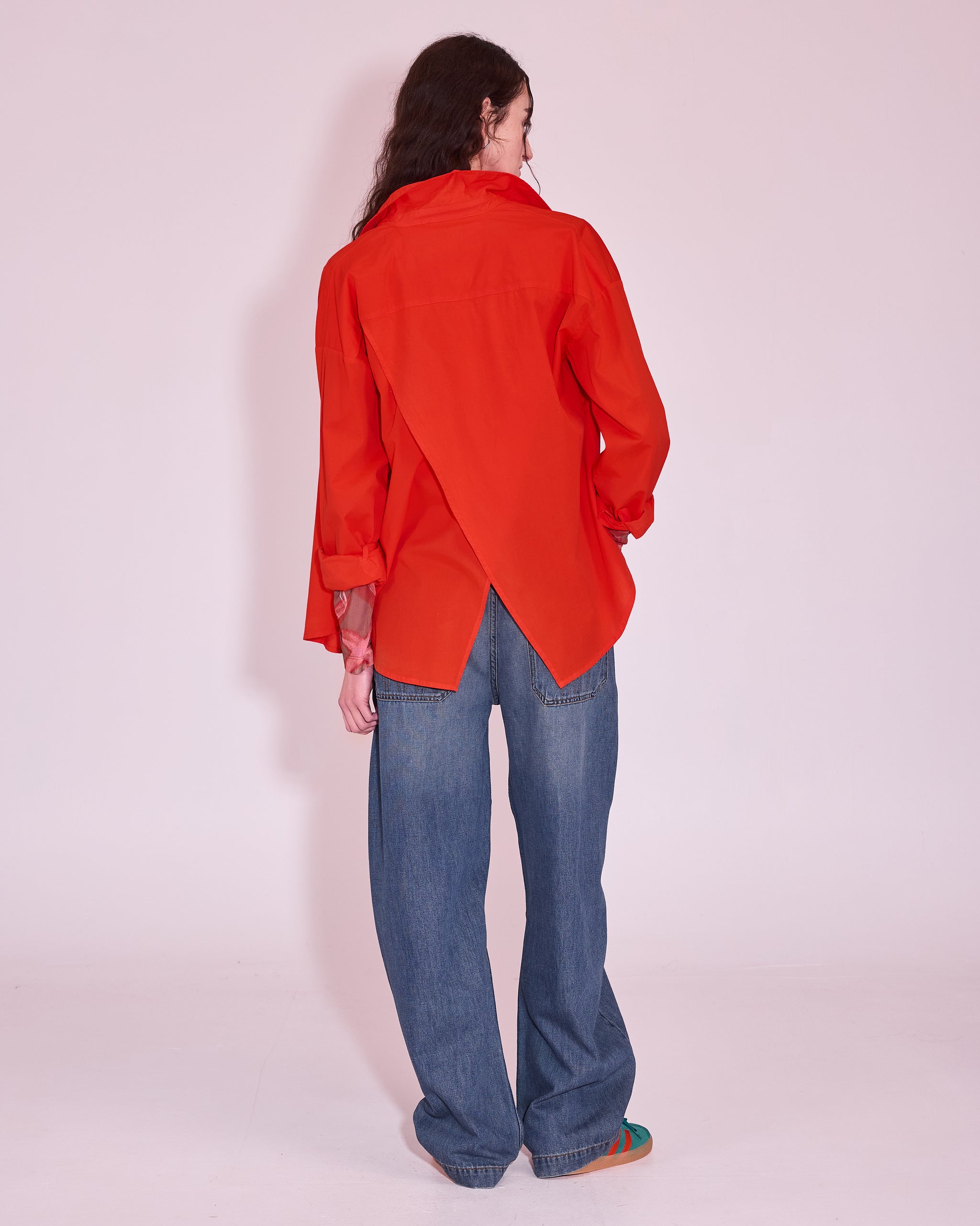 Gabri hemd in mandarin red