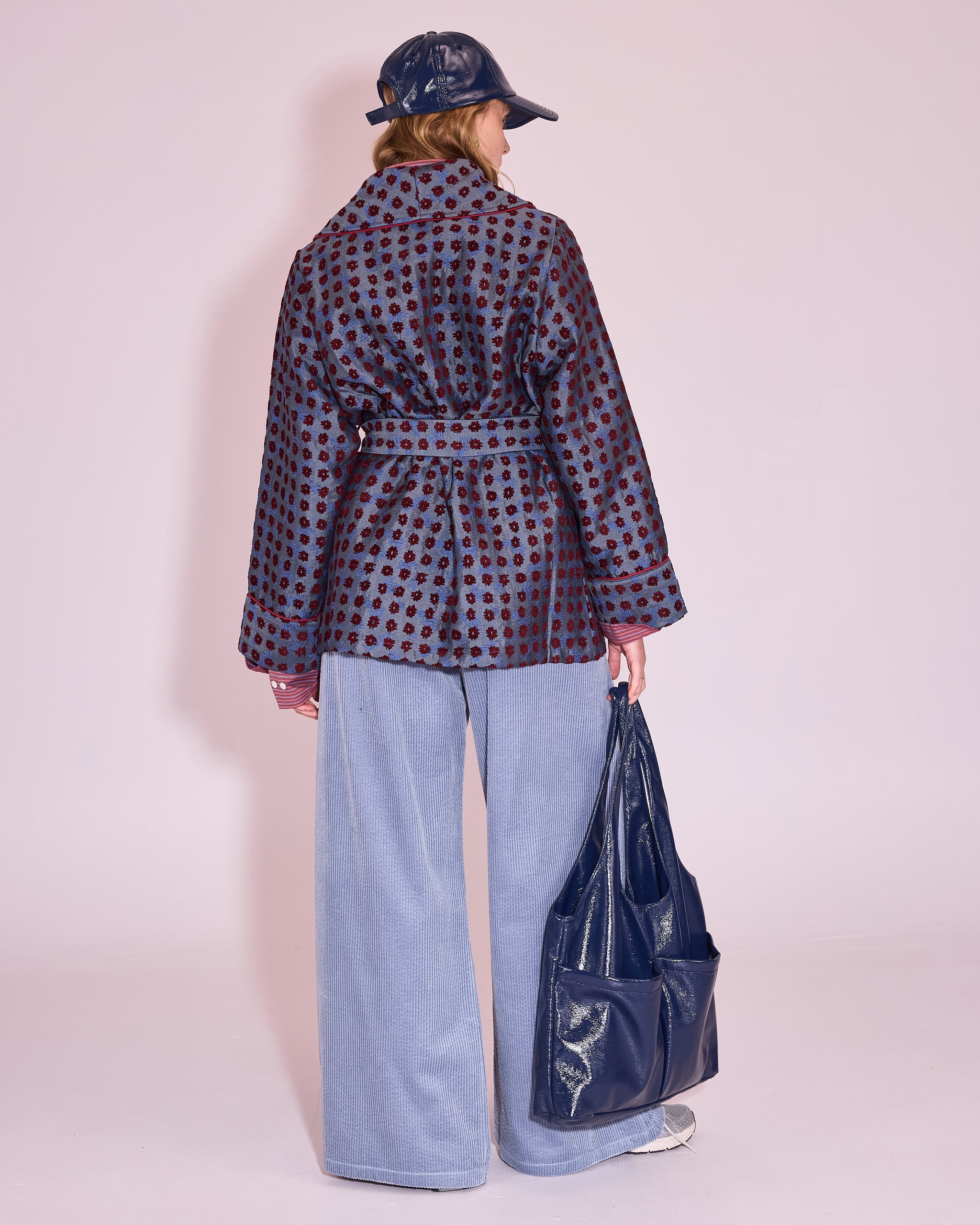 Jac handtas in academy blue faux leather