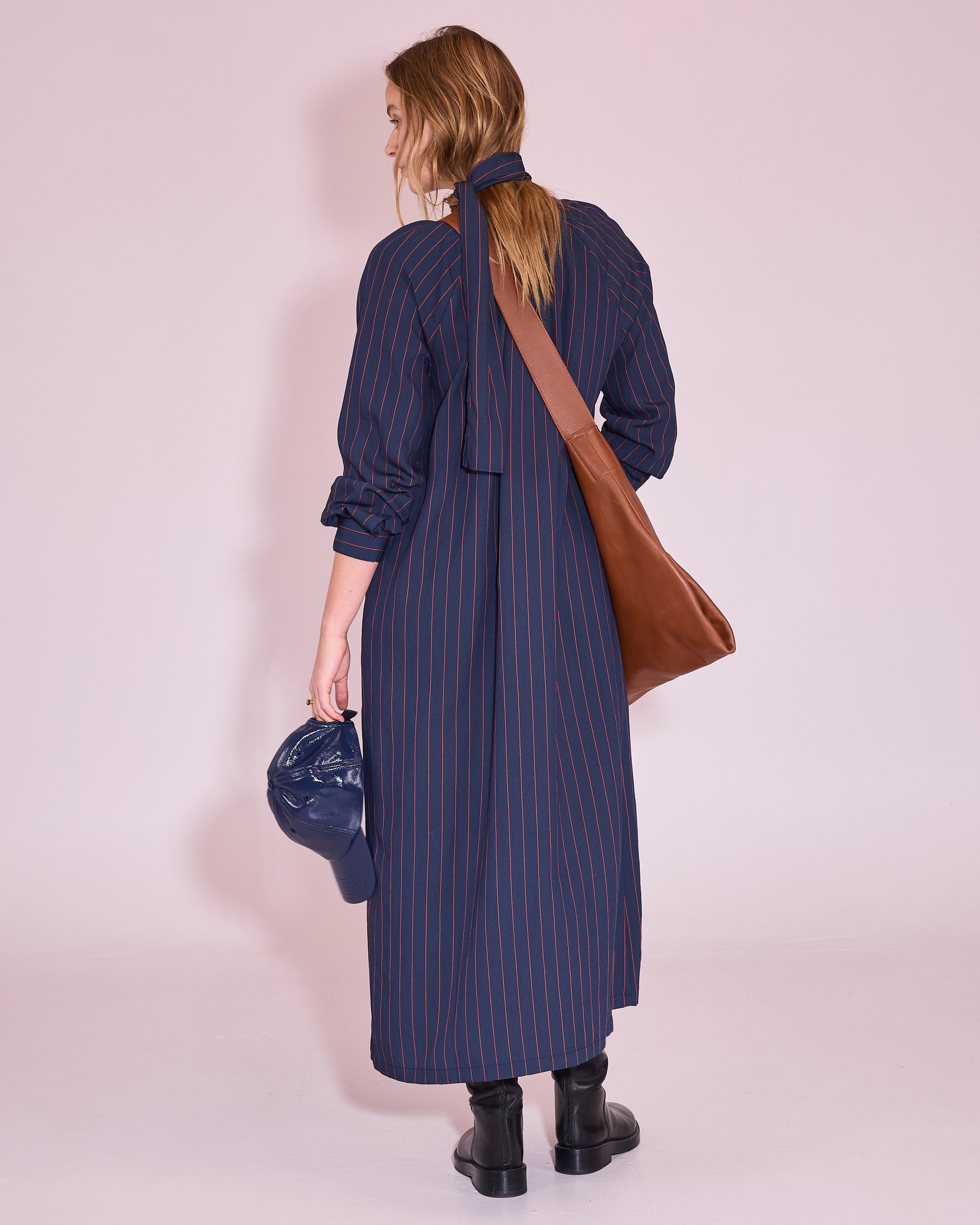 Jade jurk in navy / bright red