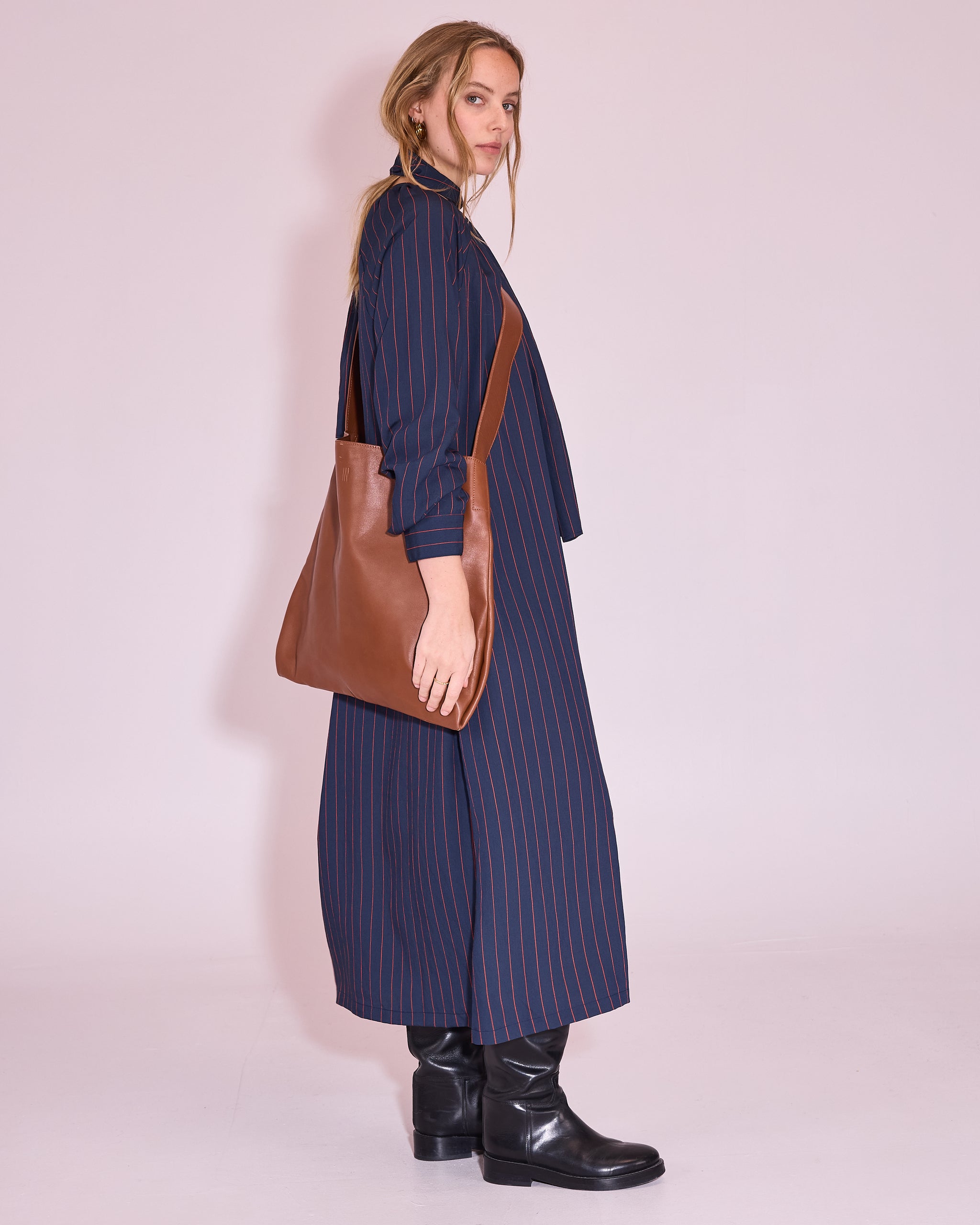 Jade jurk in navy / bright red