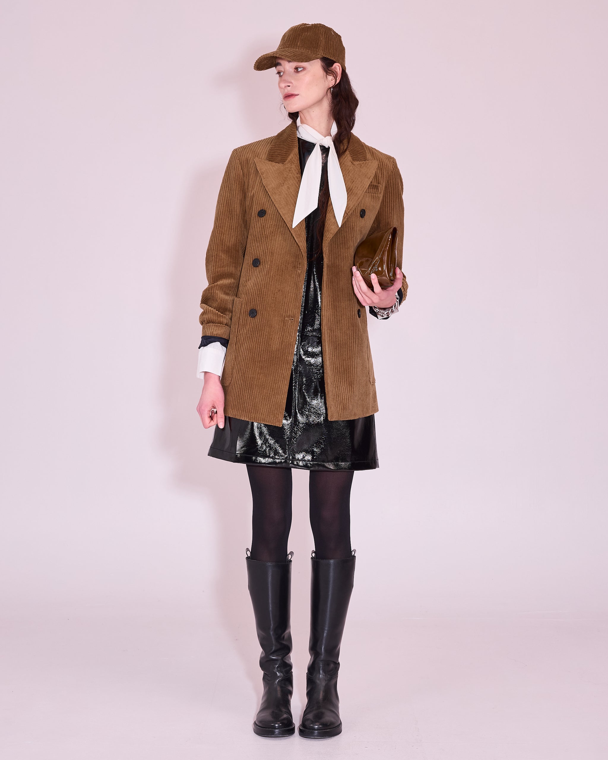 Jolene dress in black faux leather