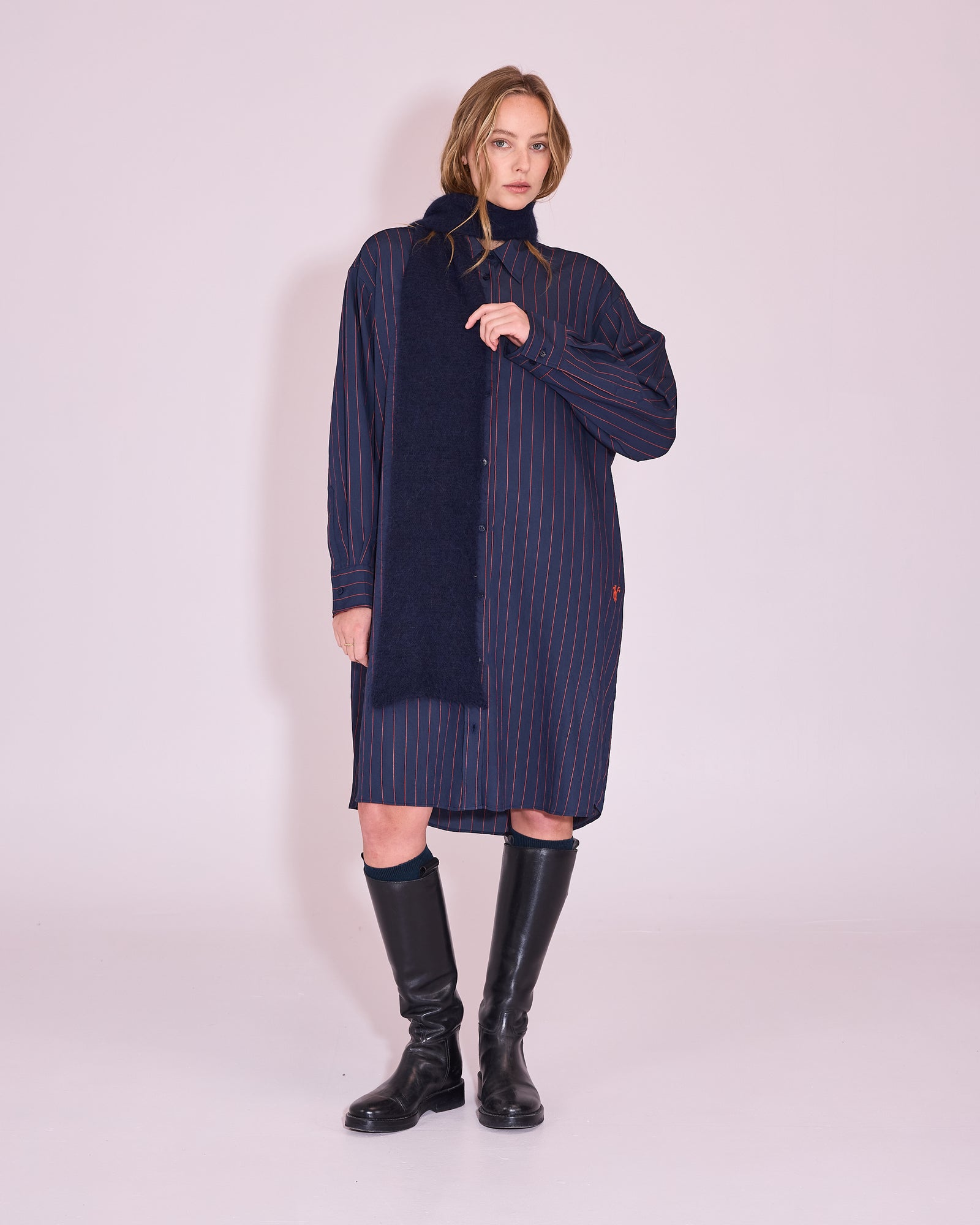Juniper jurk in navy / bright red