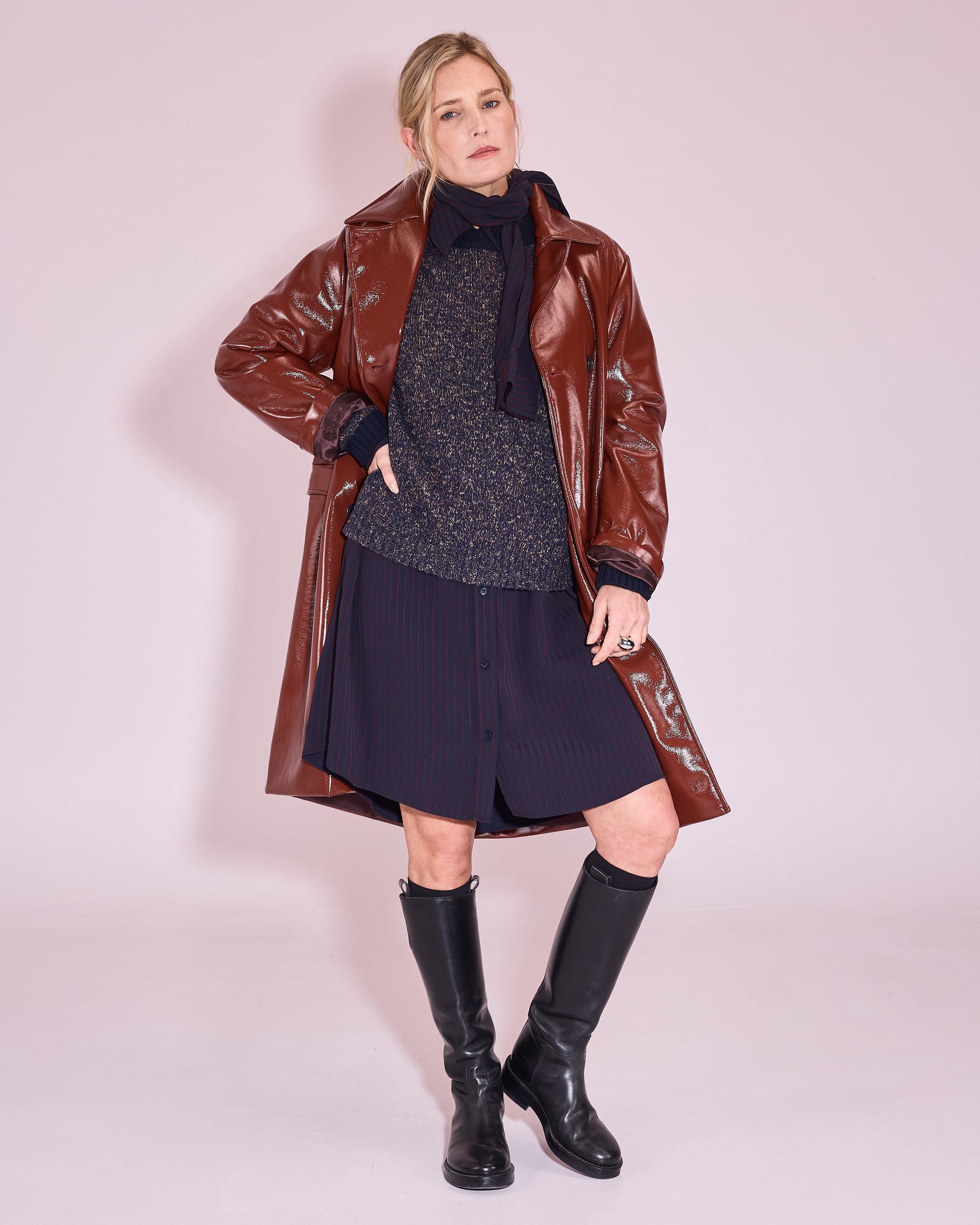 Juniper jurk in dark blue / burgundy