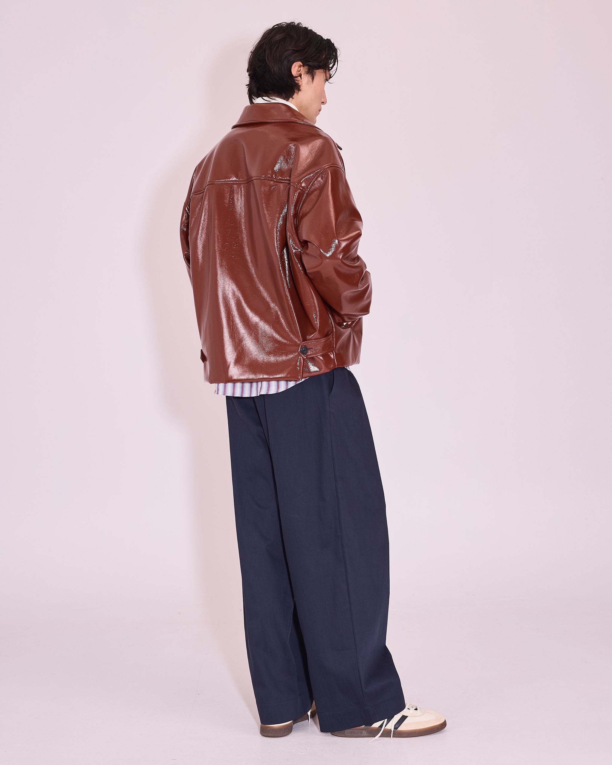 Jan jacket in maroon faux leather