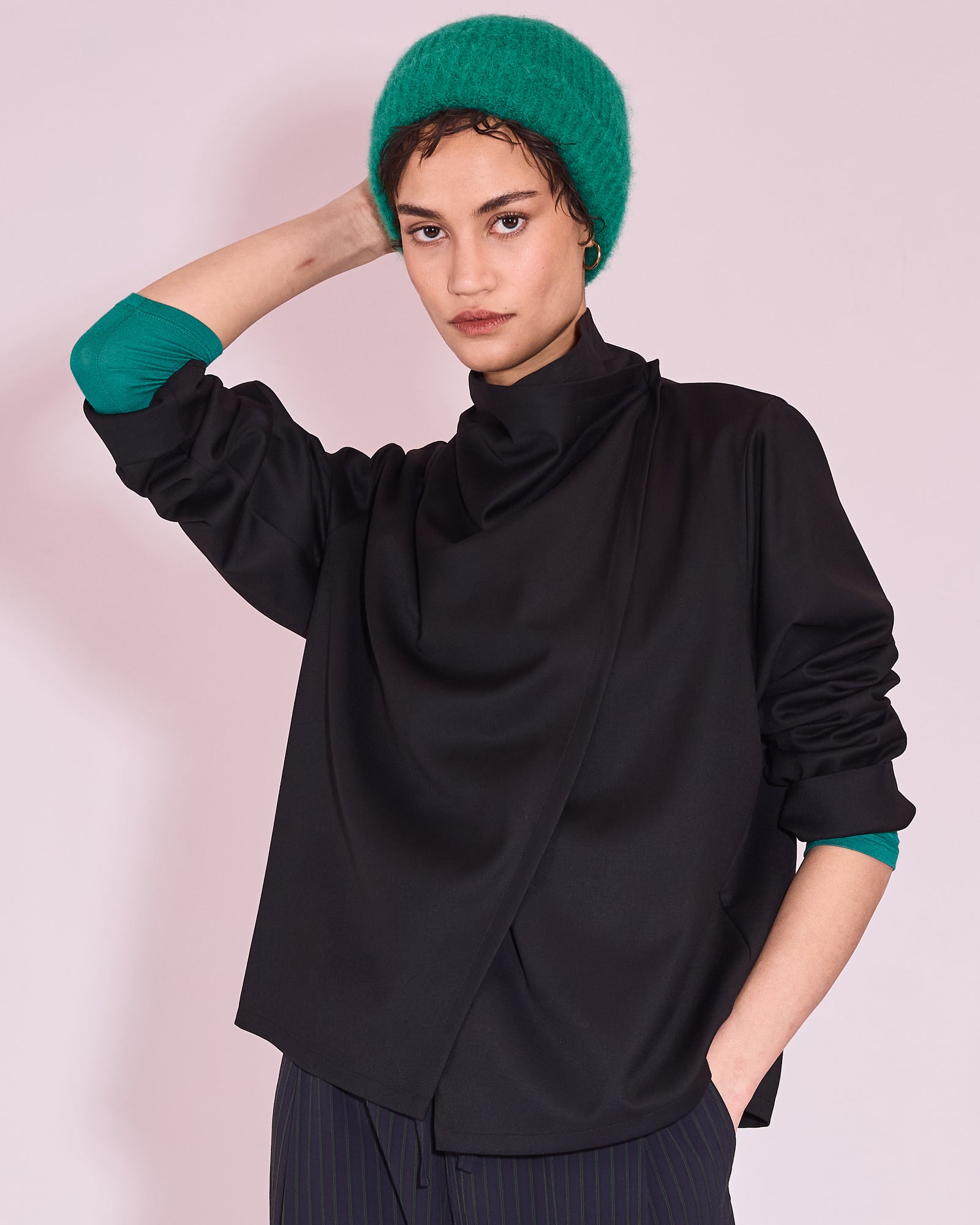 Jason zwarte wrap blouse