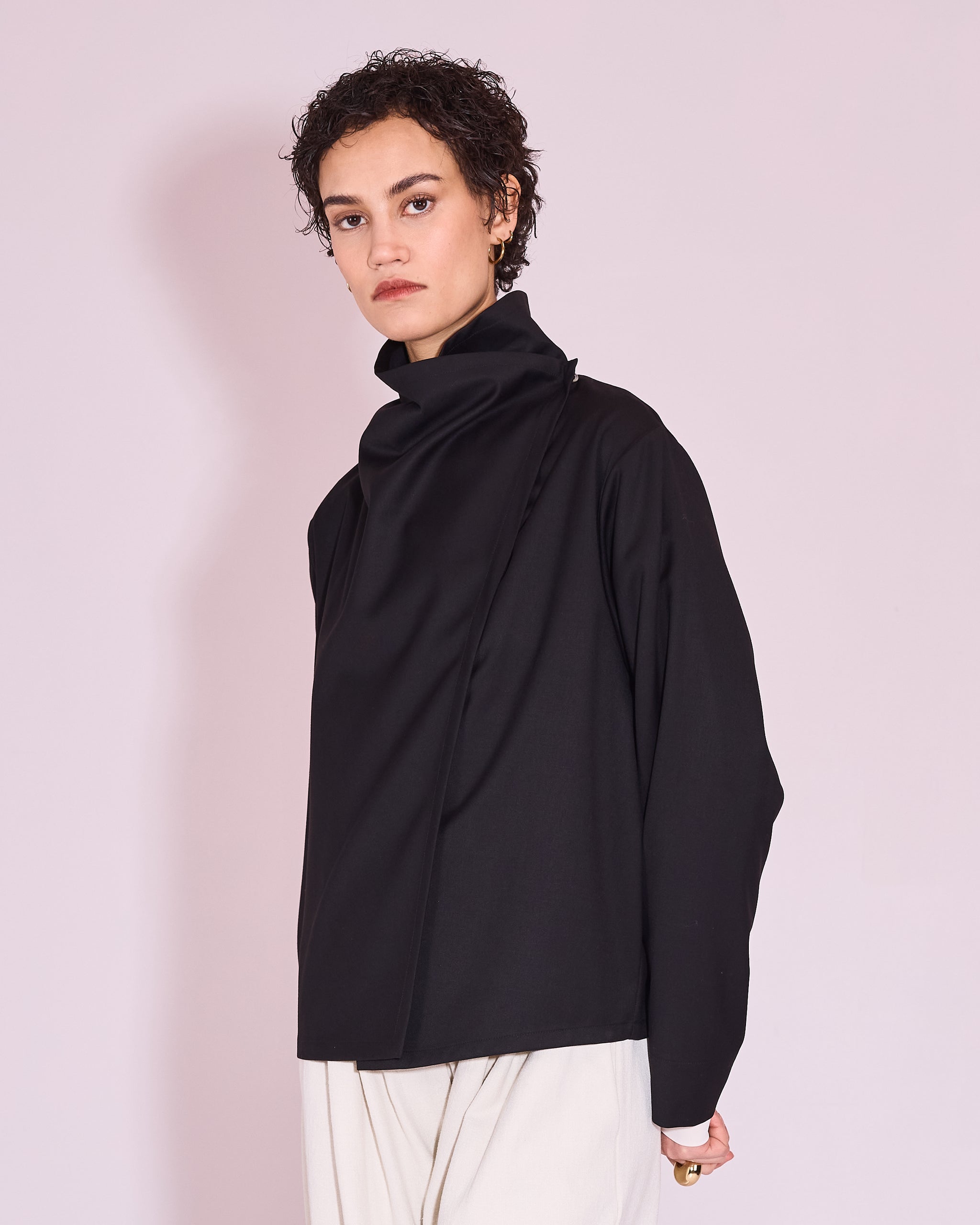Jason zwarte wrap blouse
