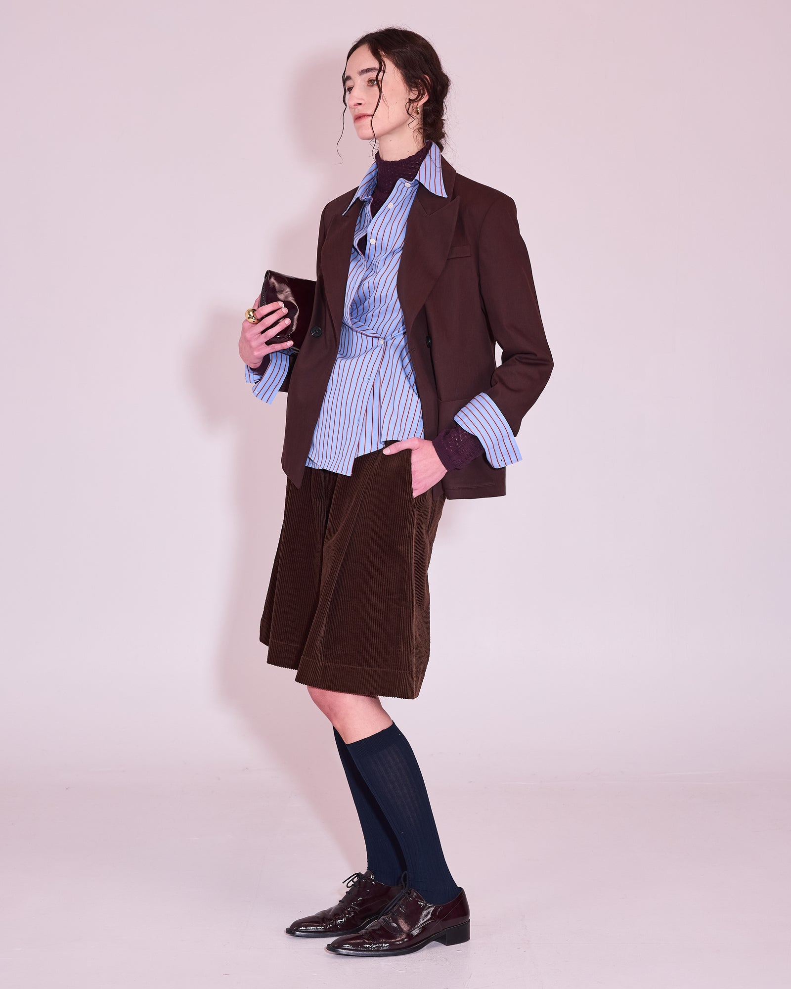 Davos blazer in dark chocolate