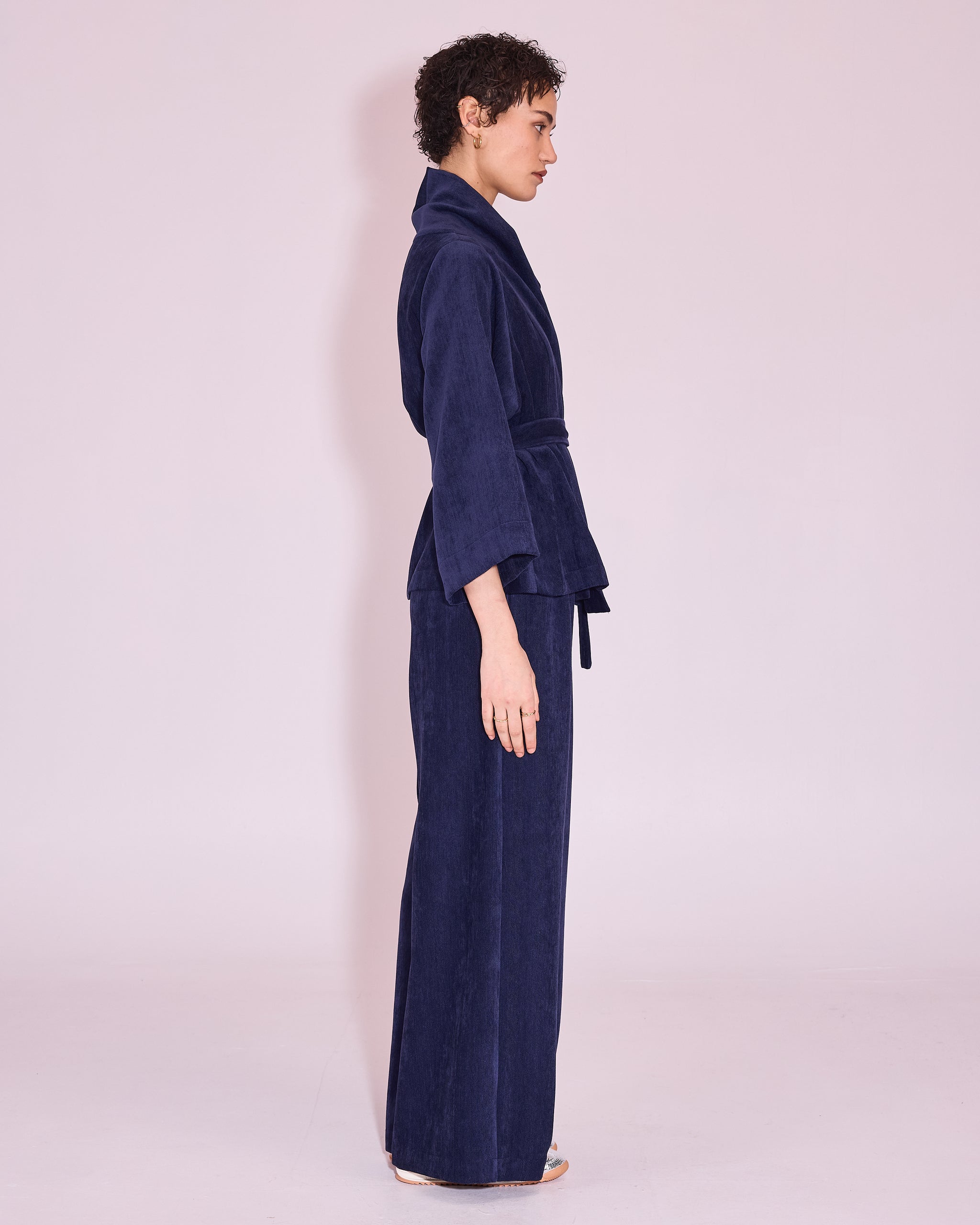 Ediz kimono in deep cobalt