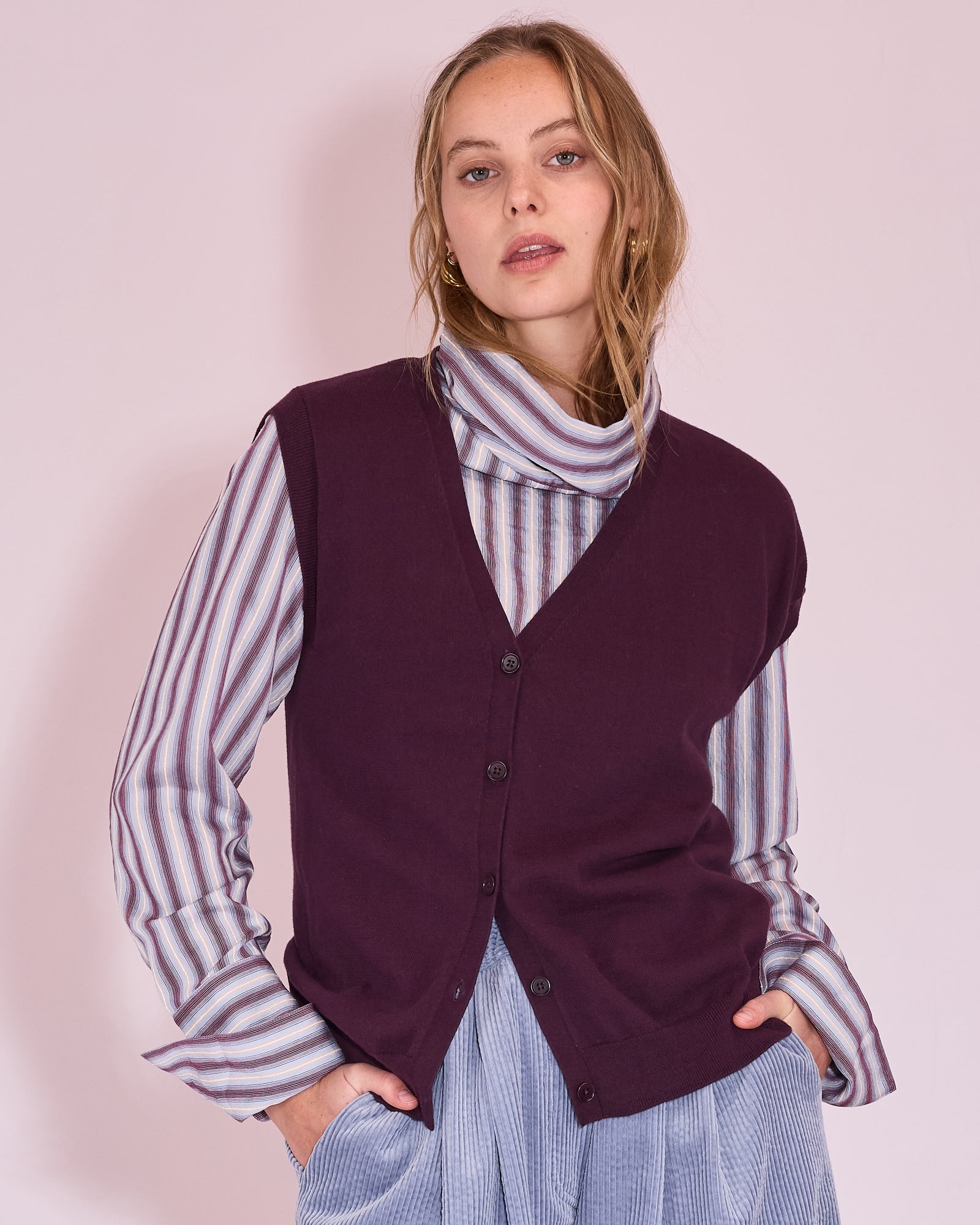 Jaipur gilet in plum