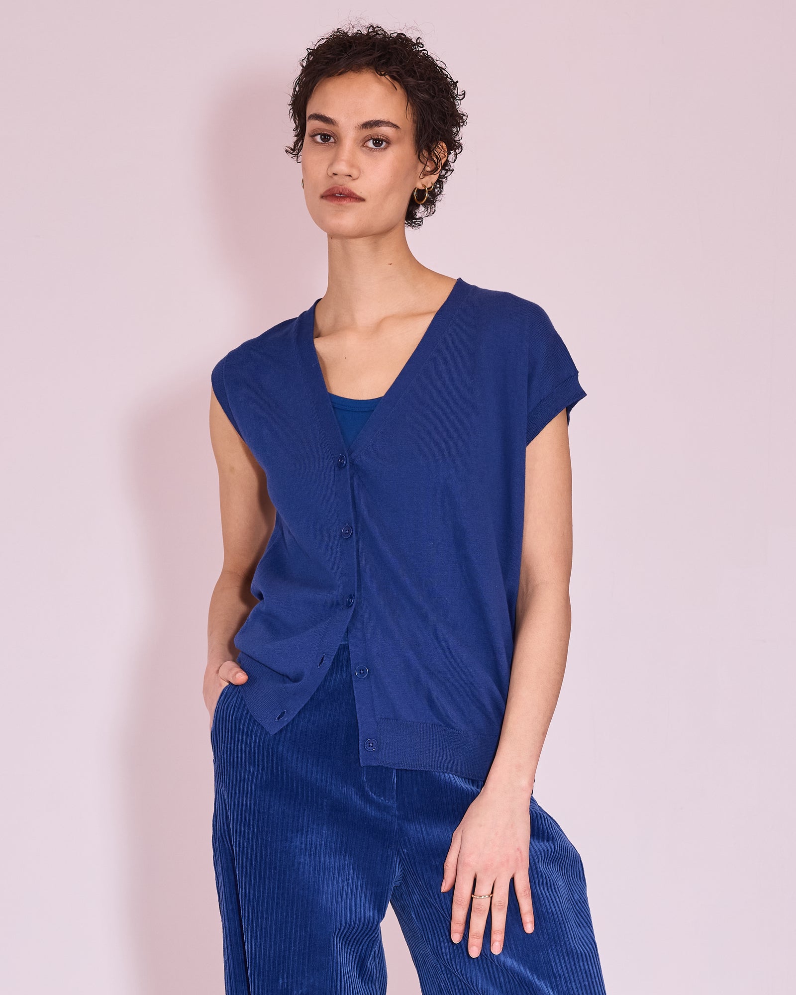 Jaipur gilet in blue quartz