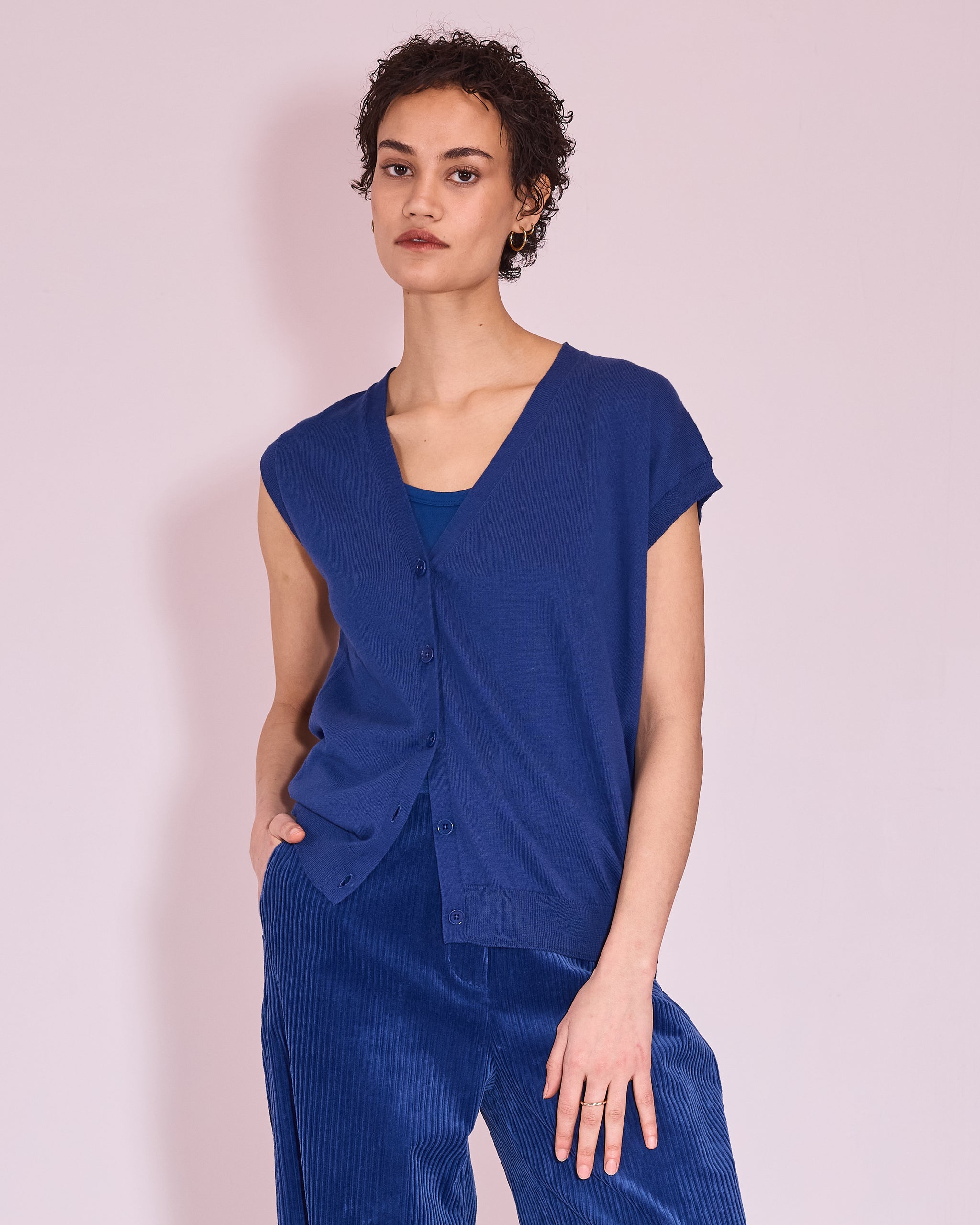 Jaipur gilet in blue quartz
