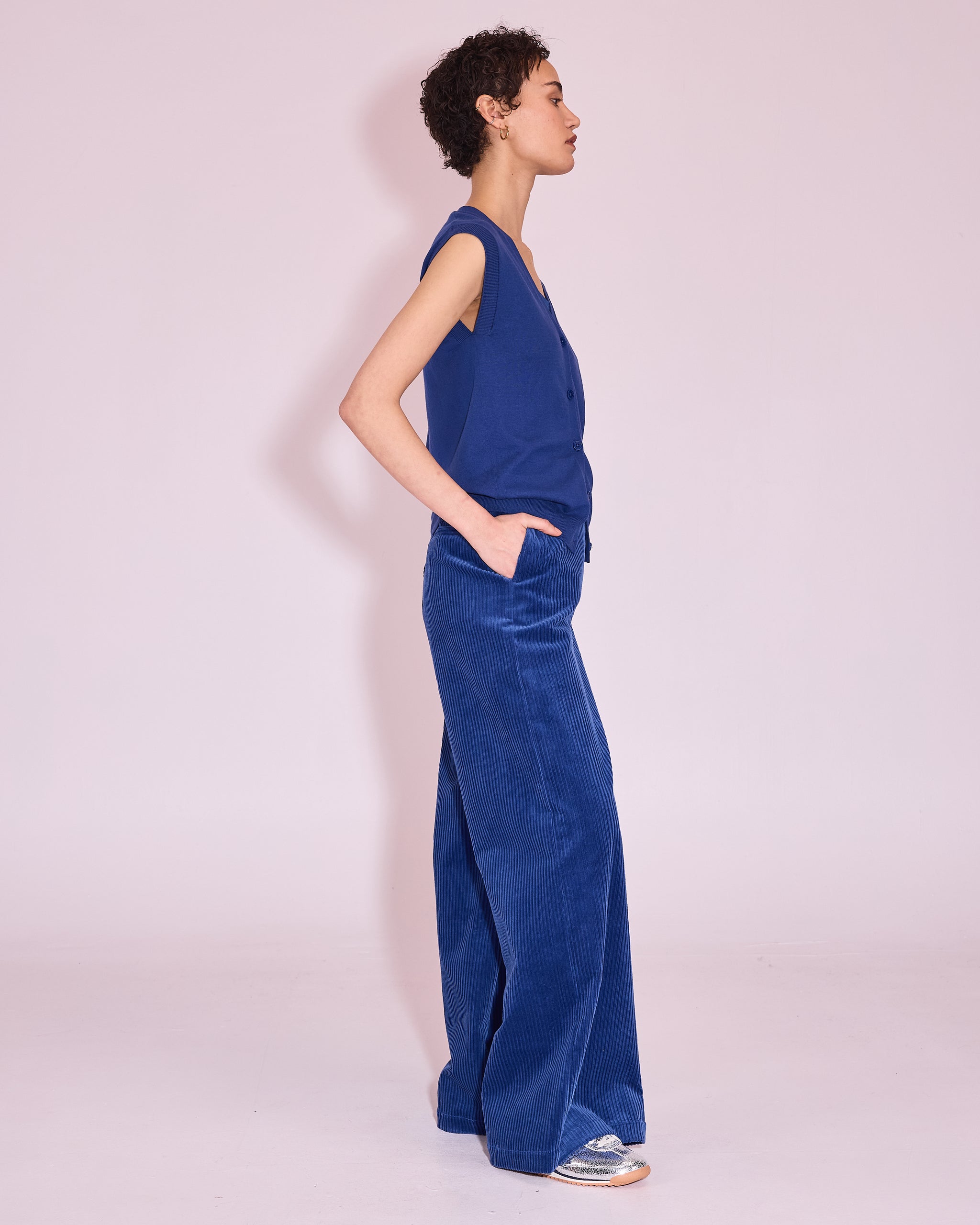 Jaipur gilet in blue quartz