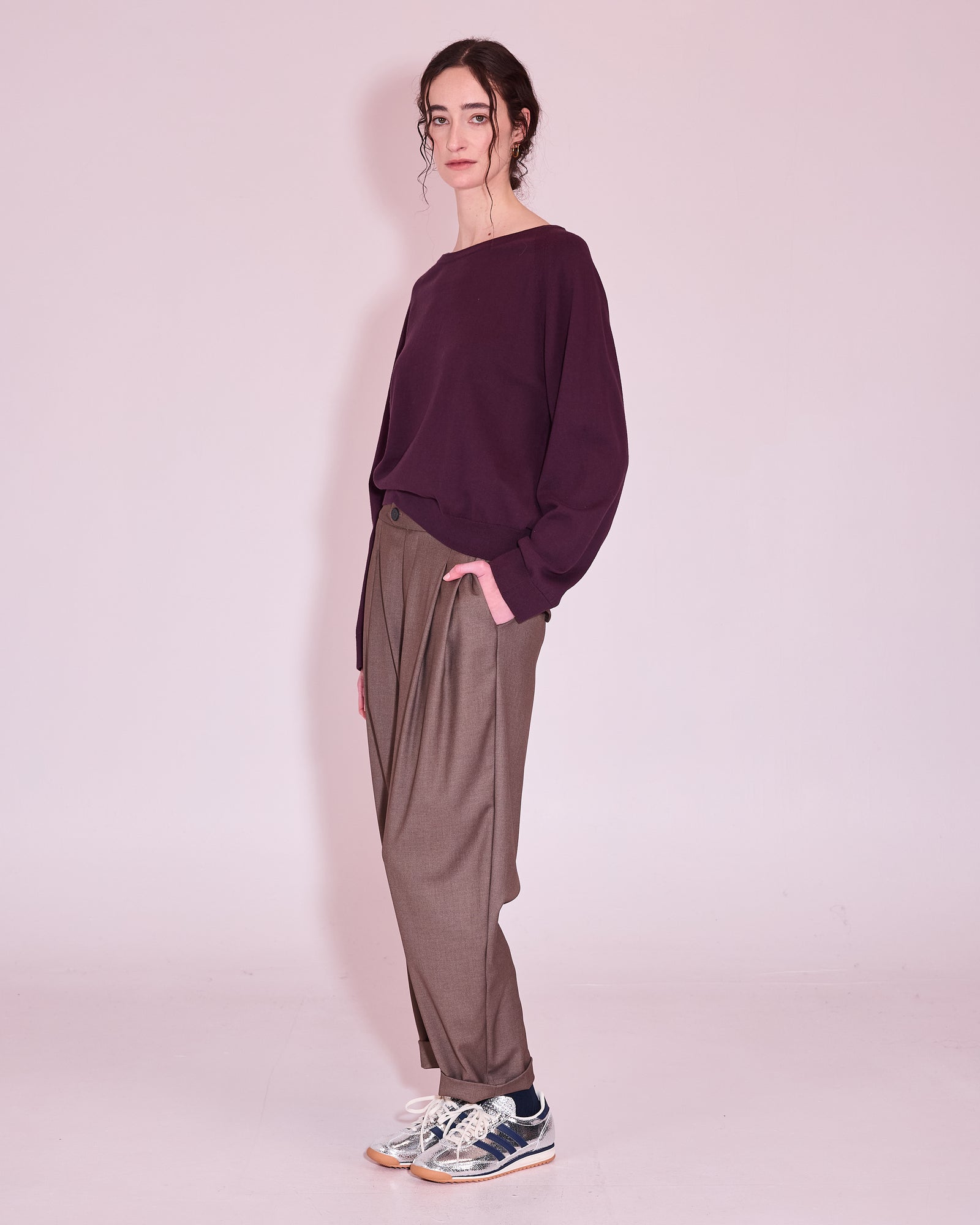 Honfleur knitted sweater in plum