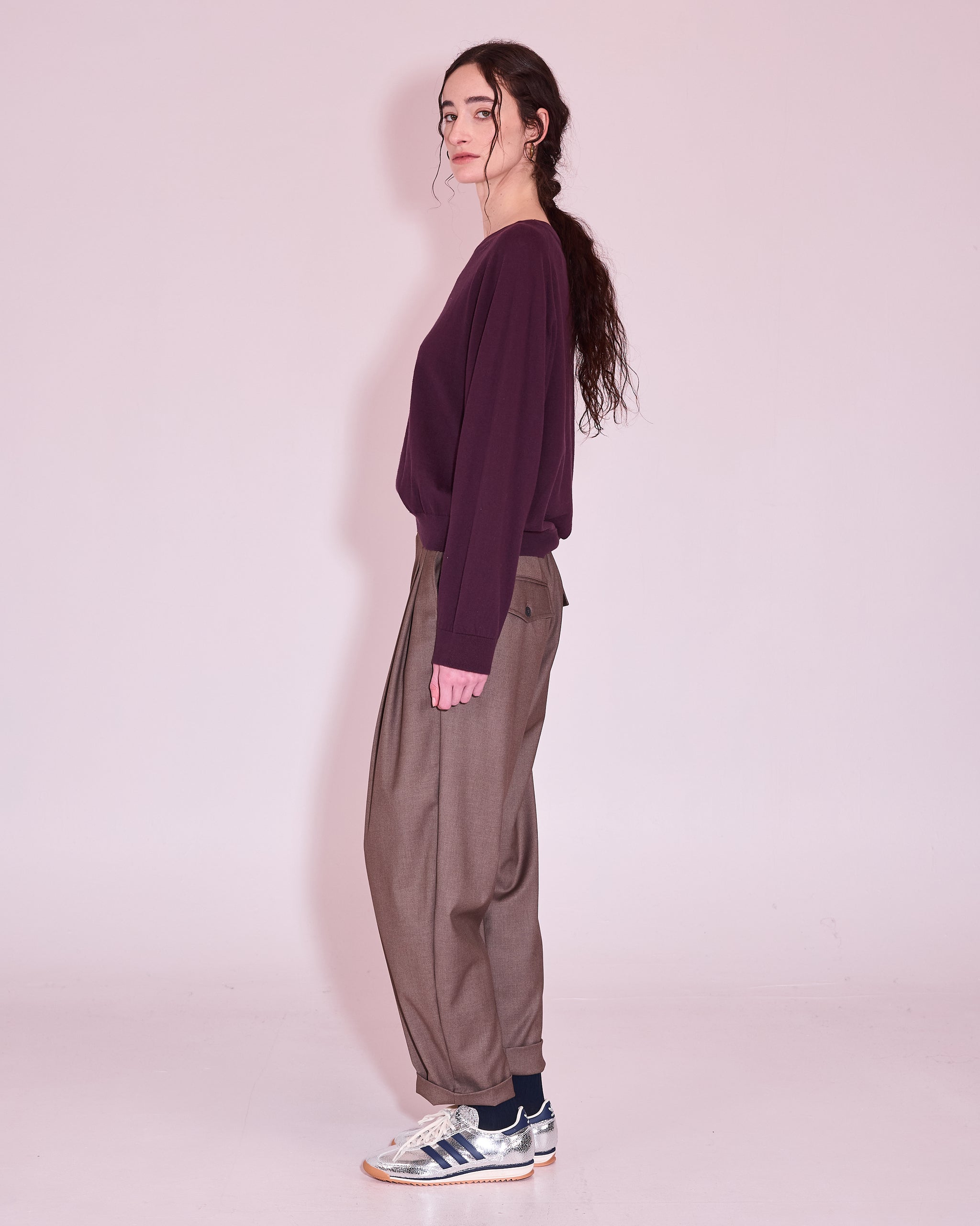 Honfleur knitted sweater in plum