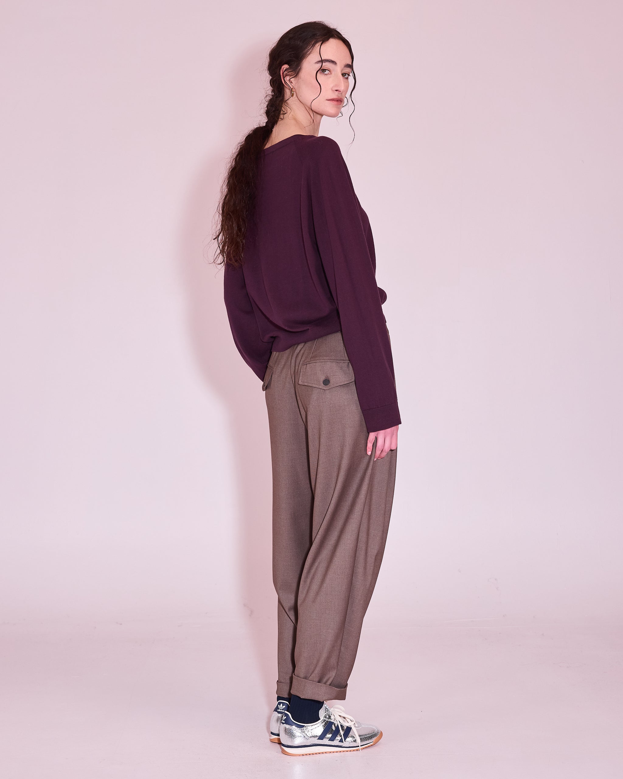 Honfleur knitted sweater in plum
