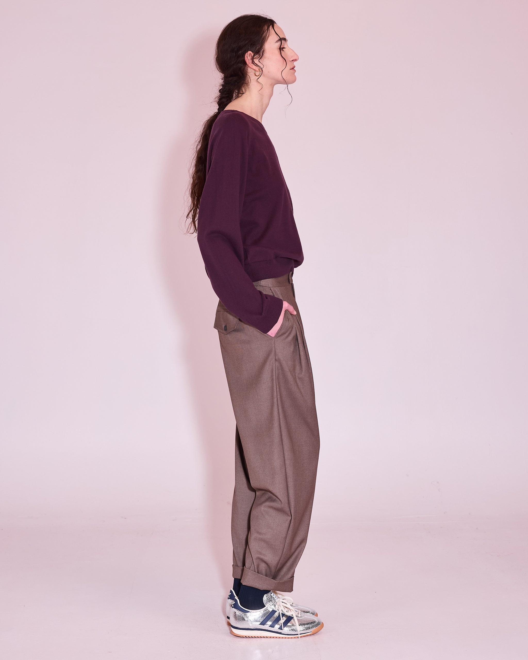 Honfleur knitted sweater in plum