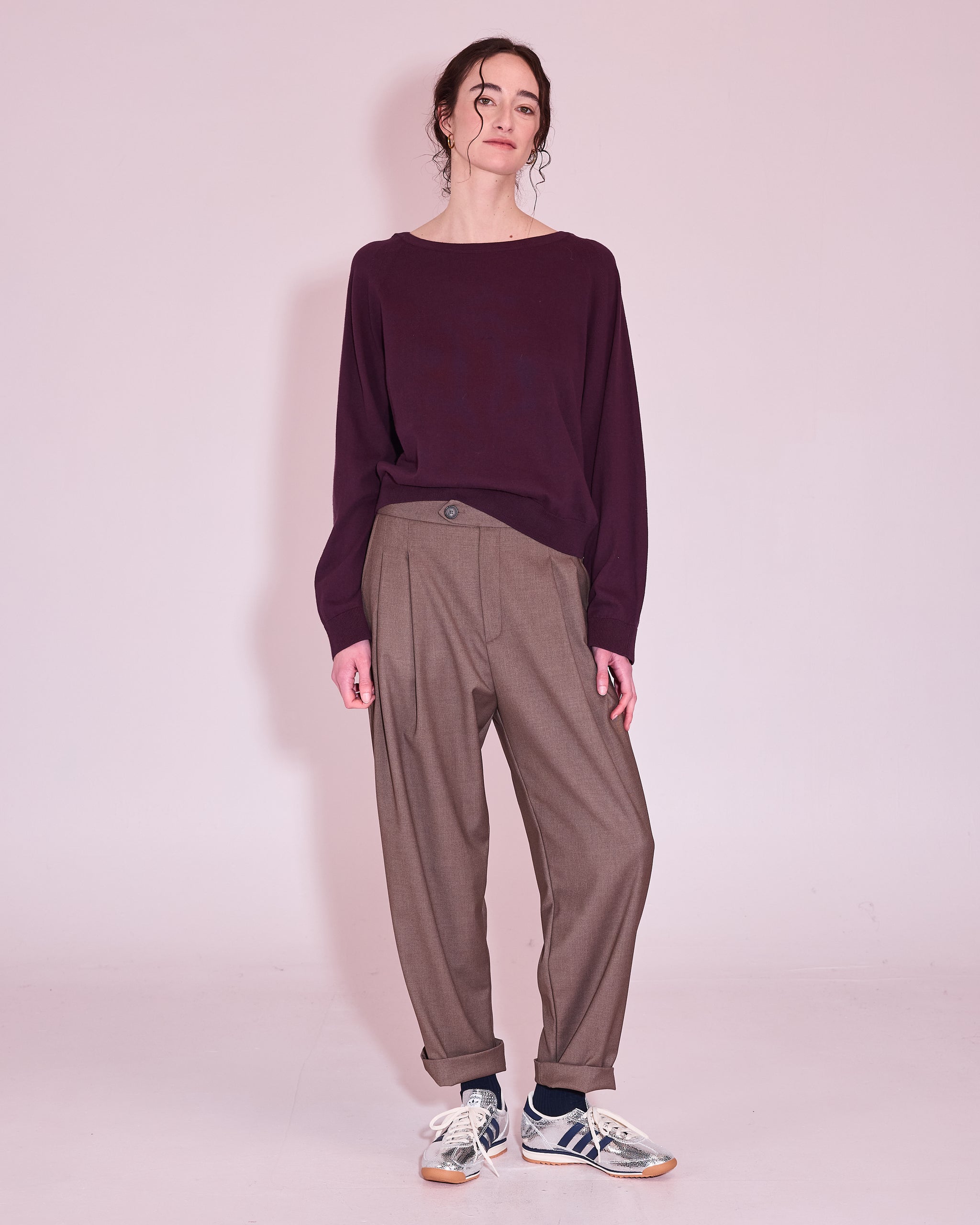 Honfleur knitted sweater in plum
